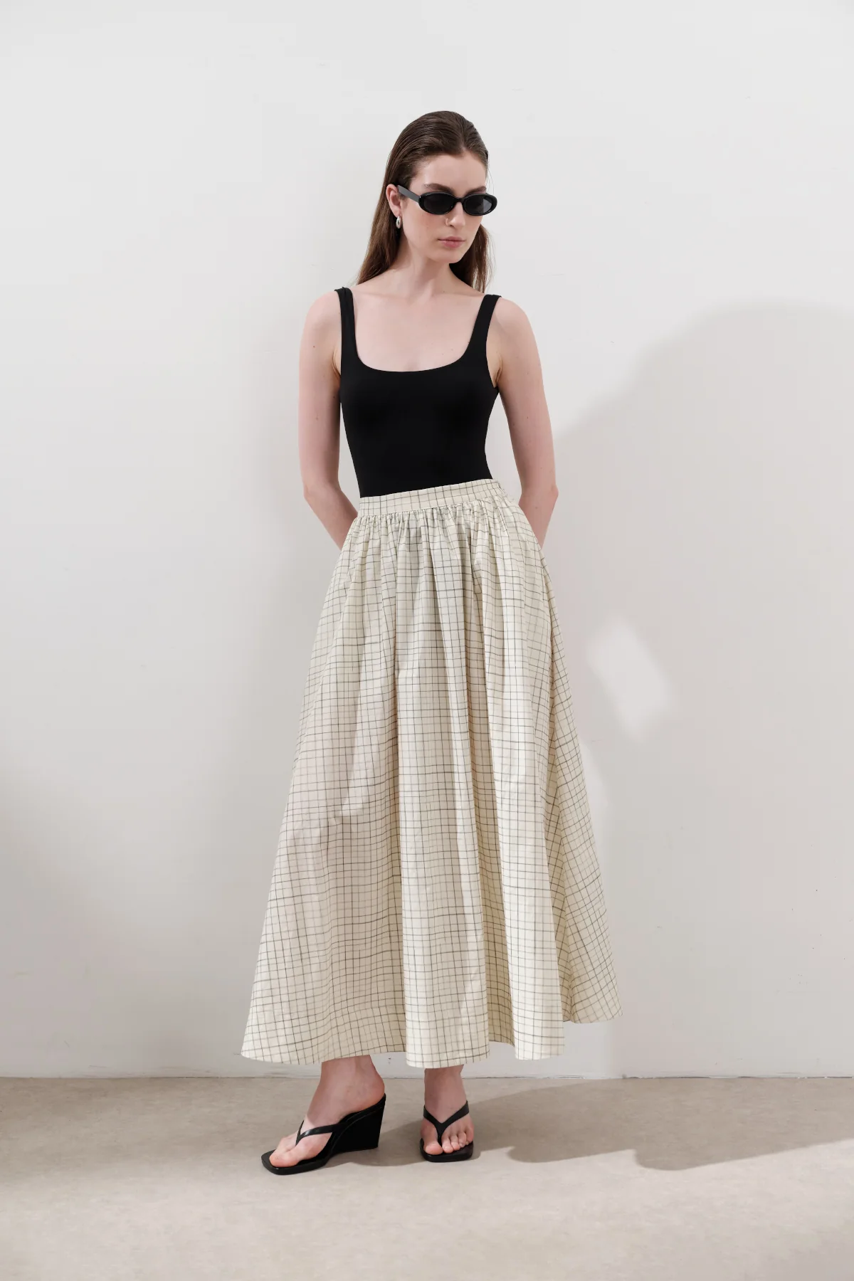 Patterned Poplin Skirt Yellow - Image 2