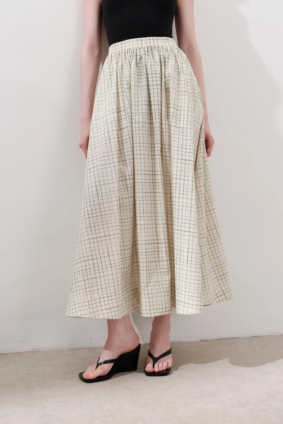 Patterned Poplin Skirt Yellow - Image 3