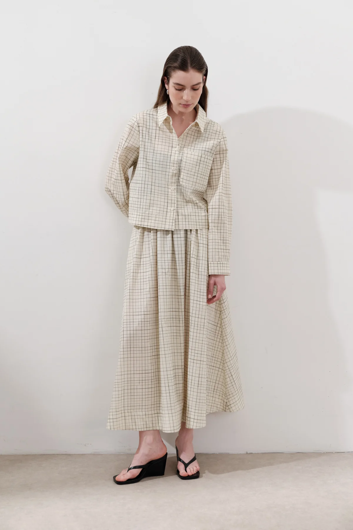 Patterned Poplin Skirt Yellow - Image 4