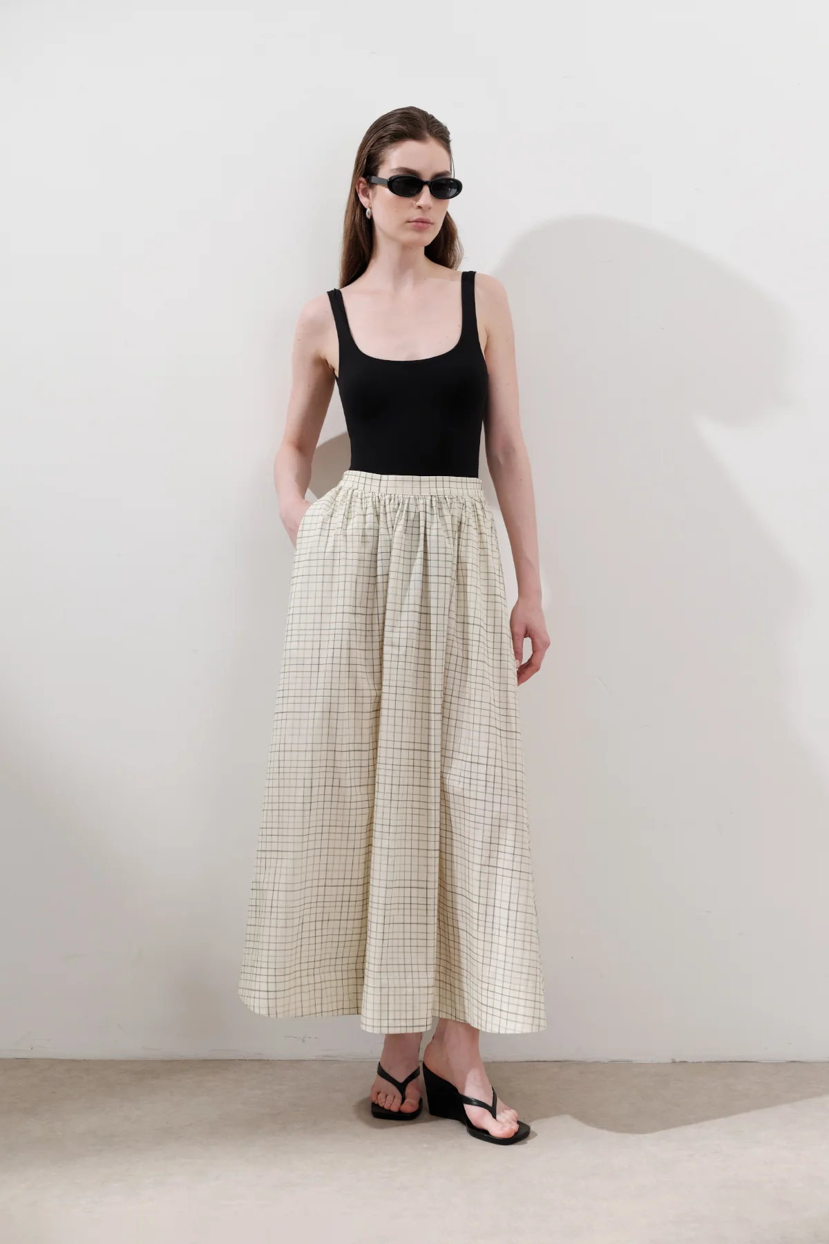 Patterned Poplin Skirt Yellow - Image 5