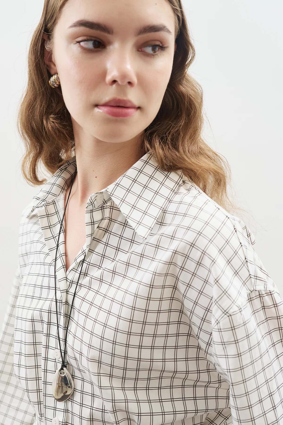 Patterned Poplin Tunic Ecru - Image 4
