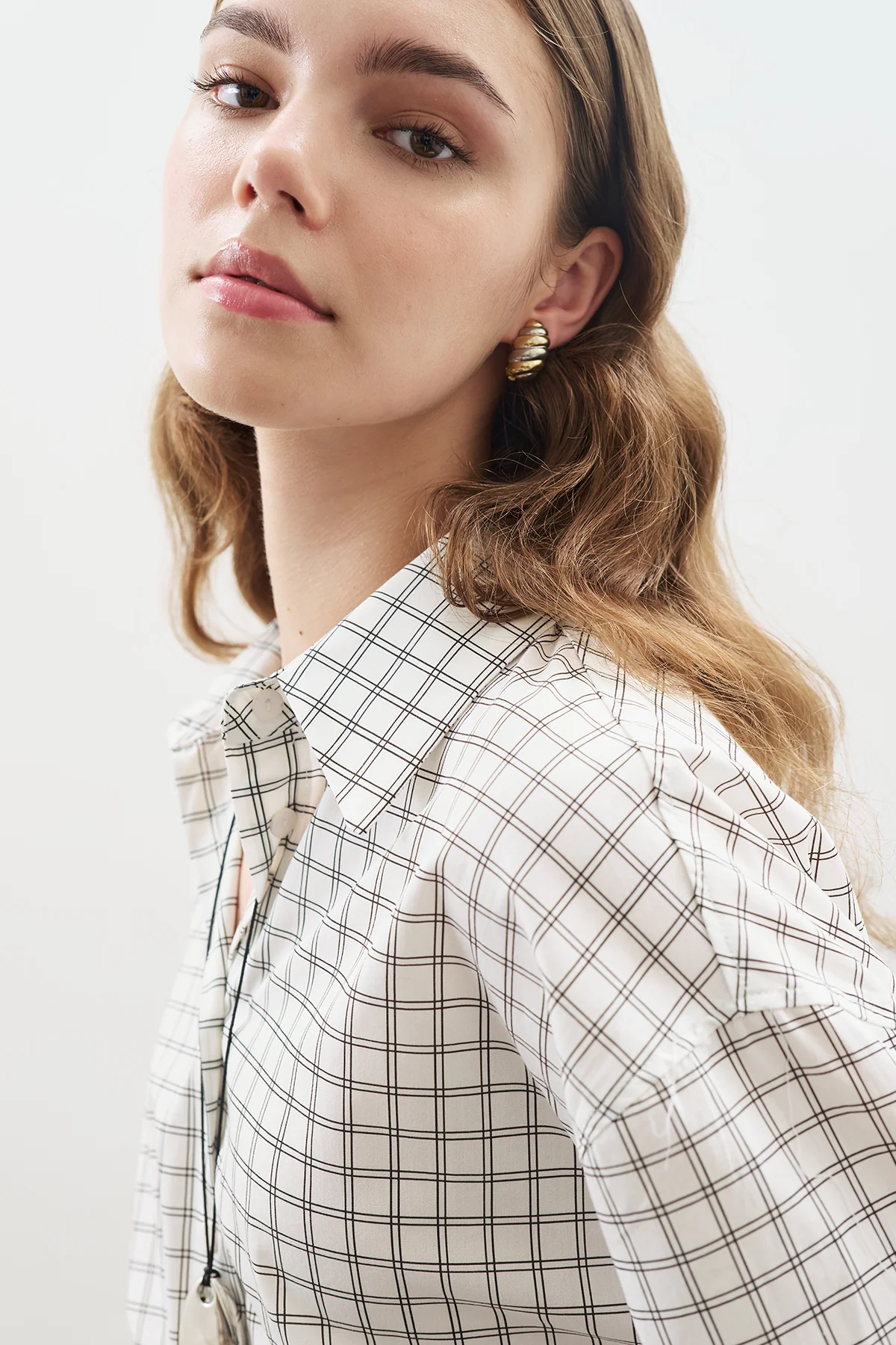 Patterned Poplin Tunic Ecru - Image 5