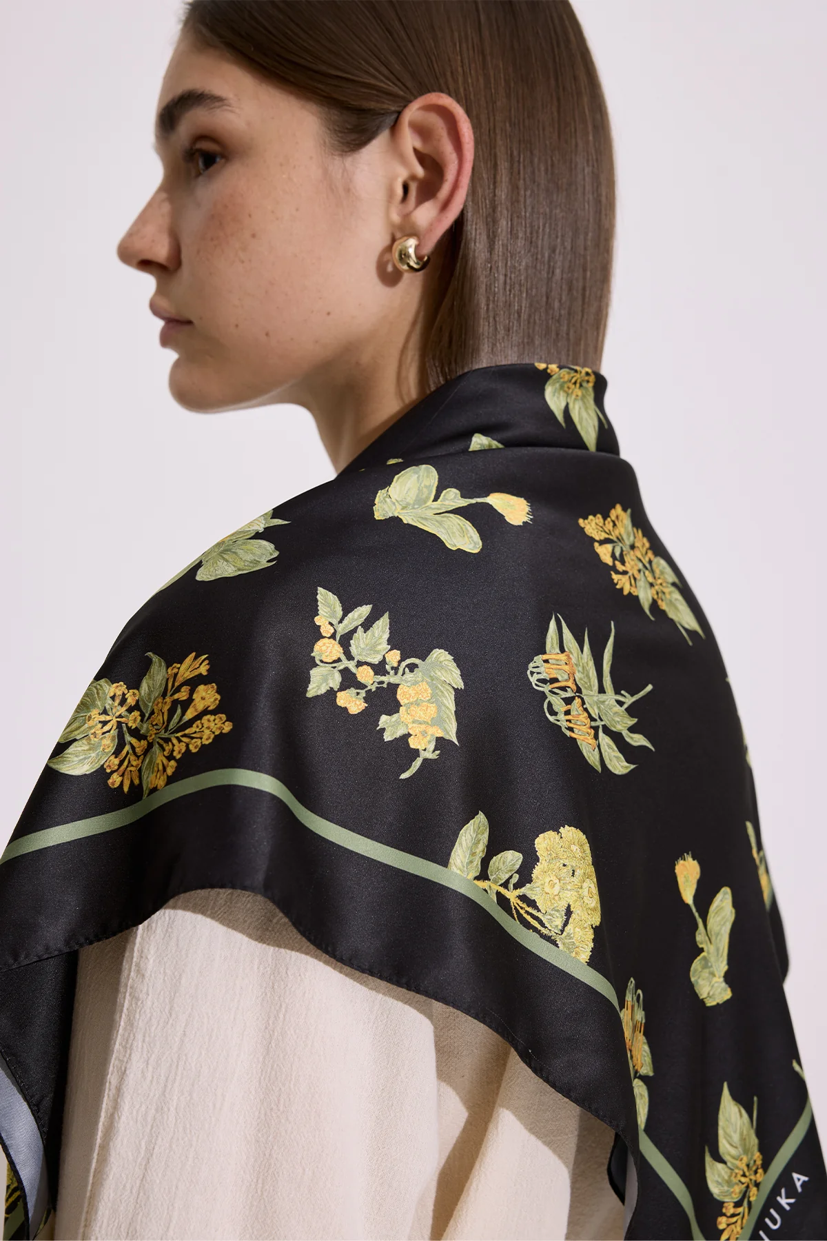 Patterned Satin Scarf Aloha - Image 3