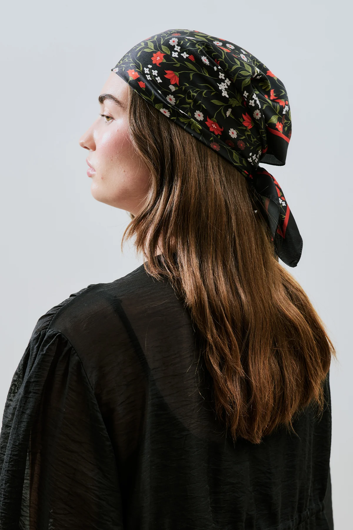 Patterned Satin Scarf Ditsy - Image 3