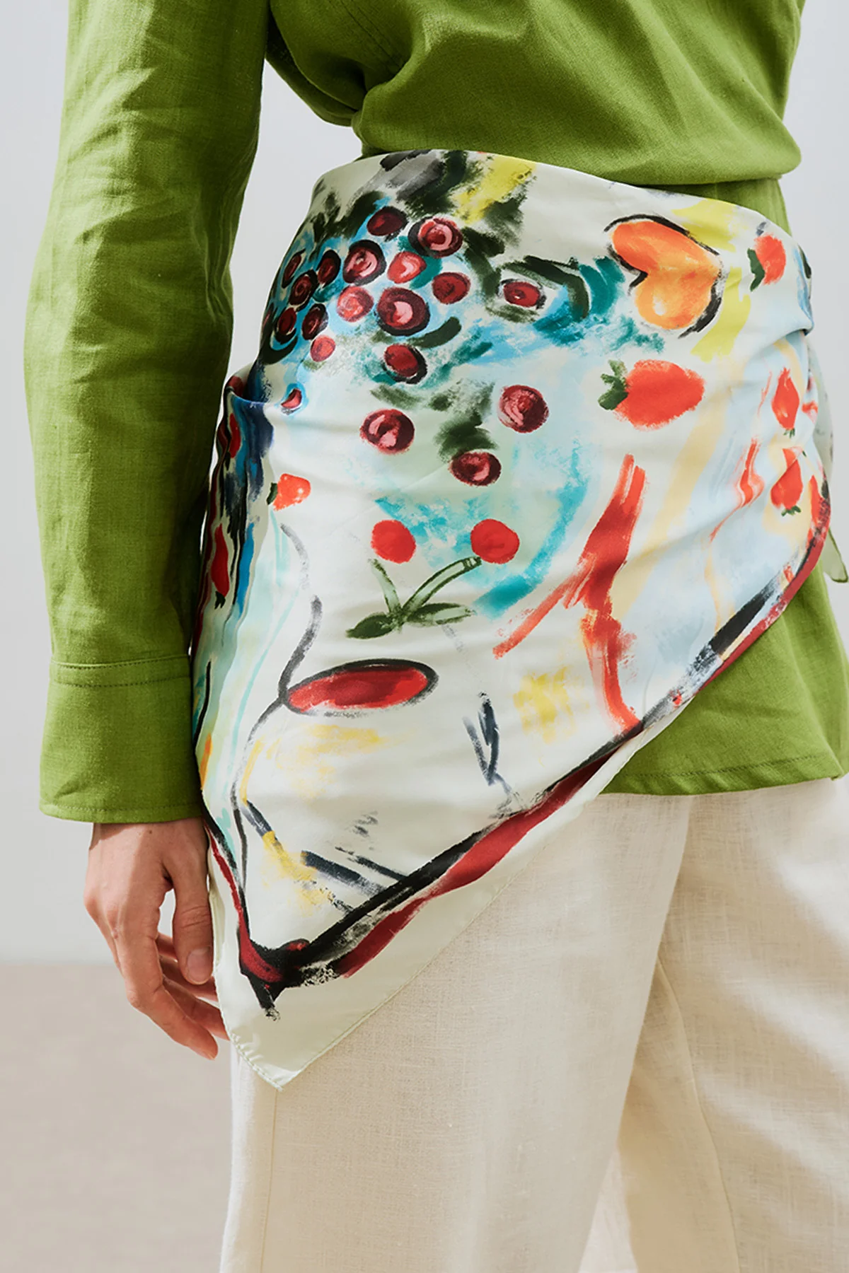 Patterned Satin Scarf Gia - Image 3