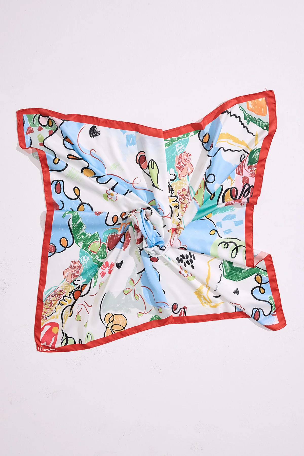 Patterned Satin Scarf Summer - Image 3
