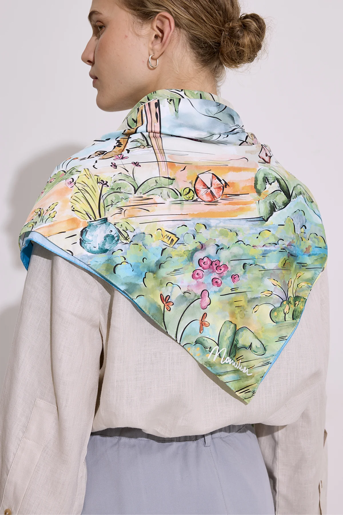 Patterned Satin Scarf Summer Holiday - Image 5