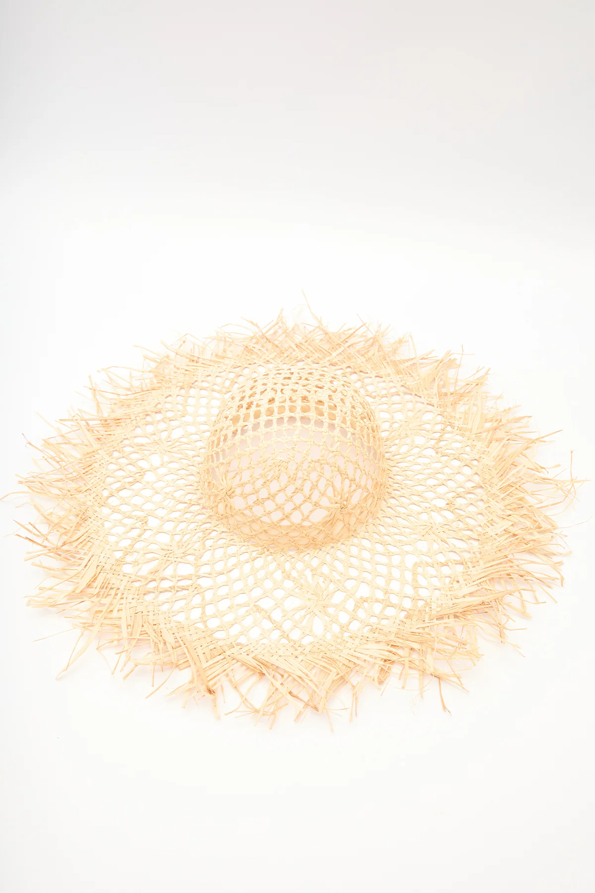 Patterned Straw Hat Beige - Image 3