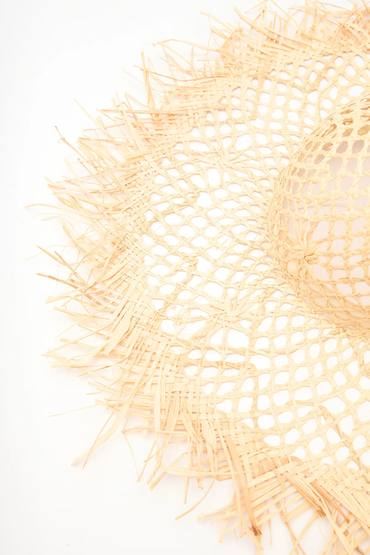 Patterned Straw Hat Beige - Image 4