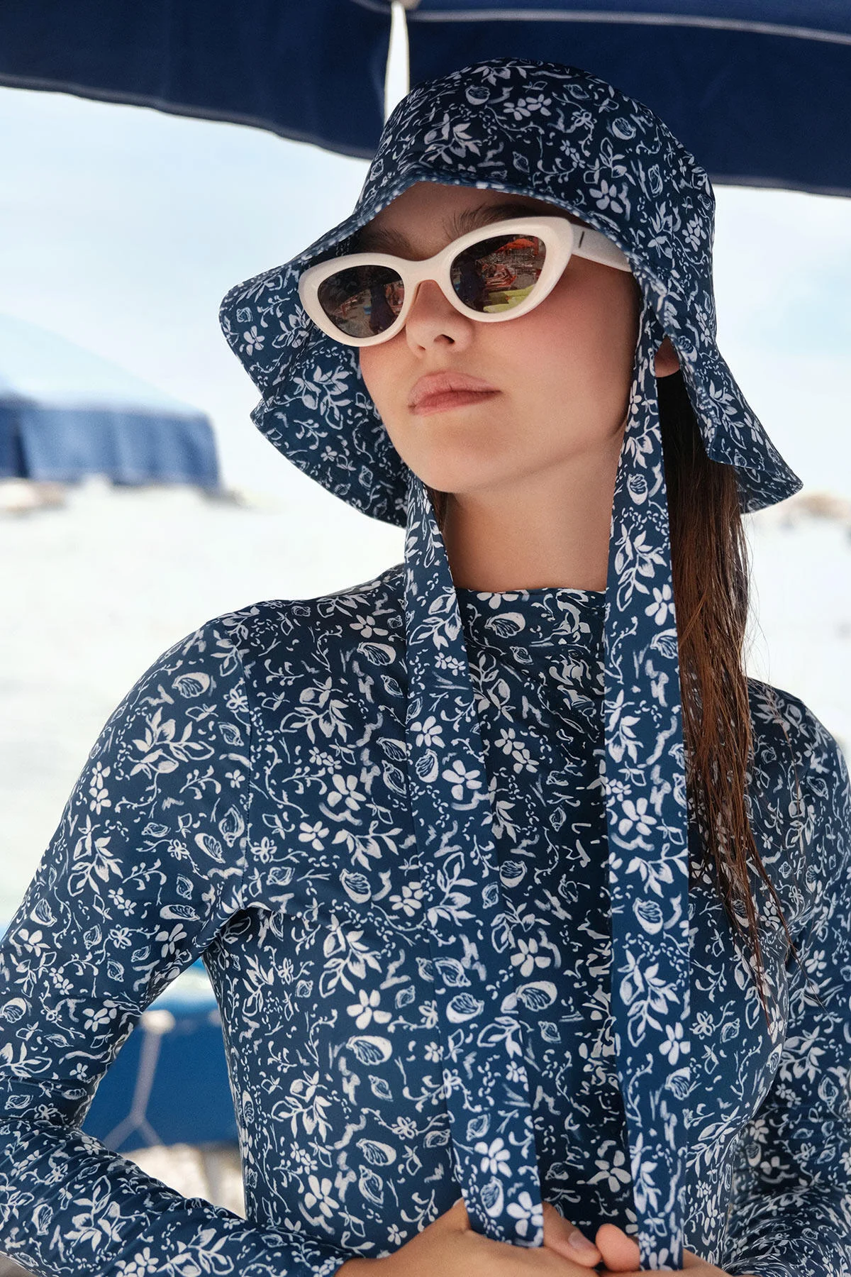 Patterned Surf Swimsuit Blue Shell - Image 4