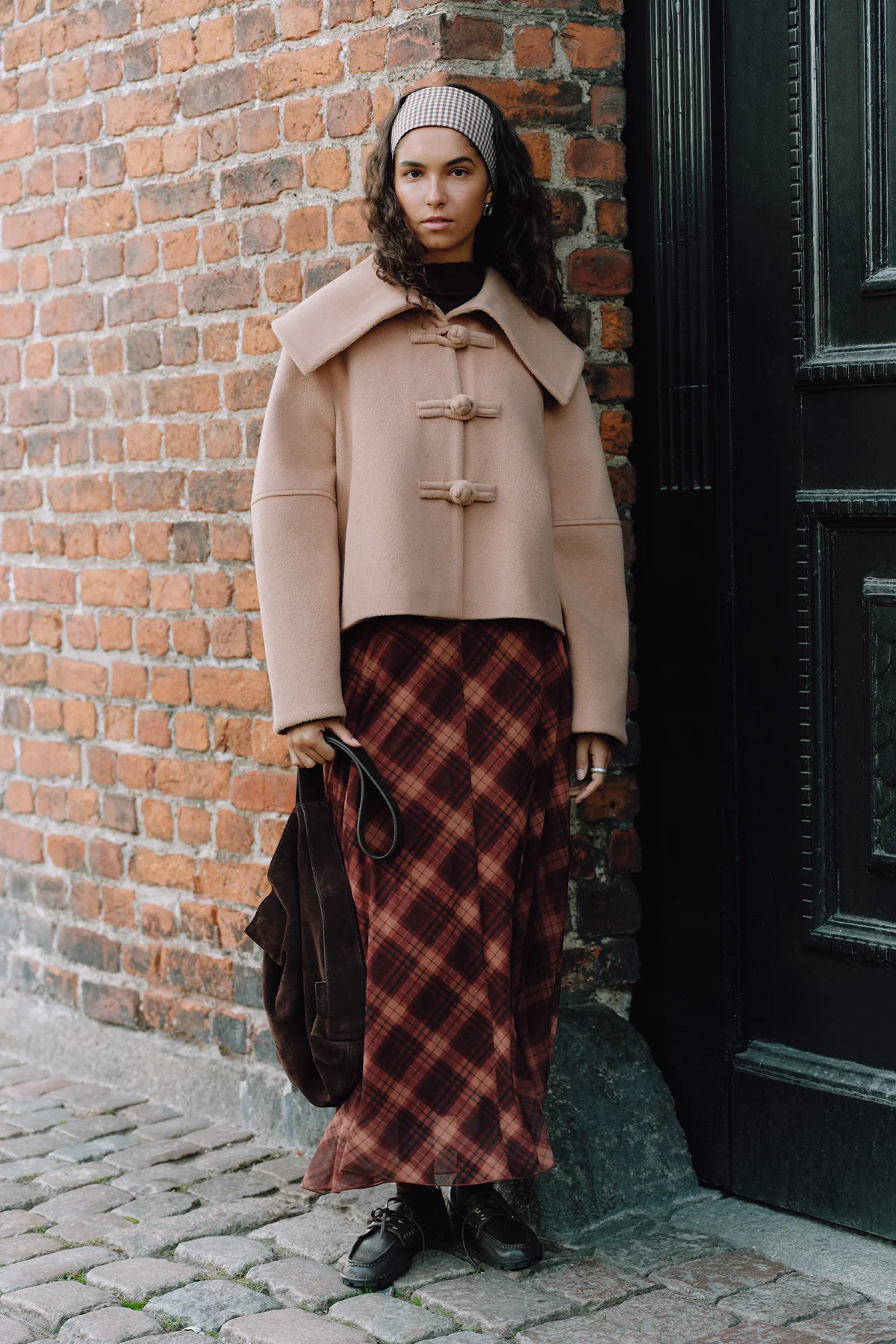 Patterned Tulle Skirt Brown Plaıd