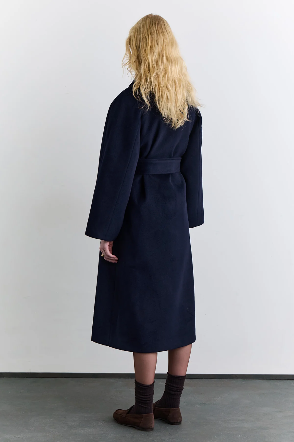 Plain Cachet Coat Navy Blue - Image 7