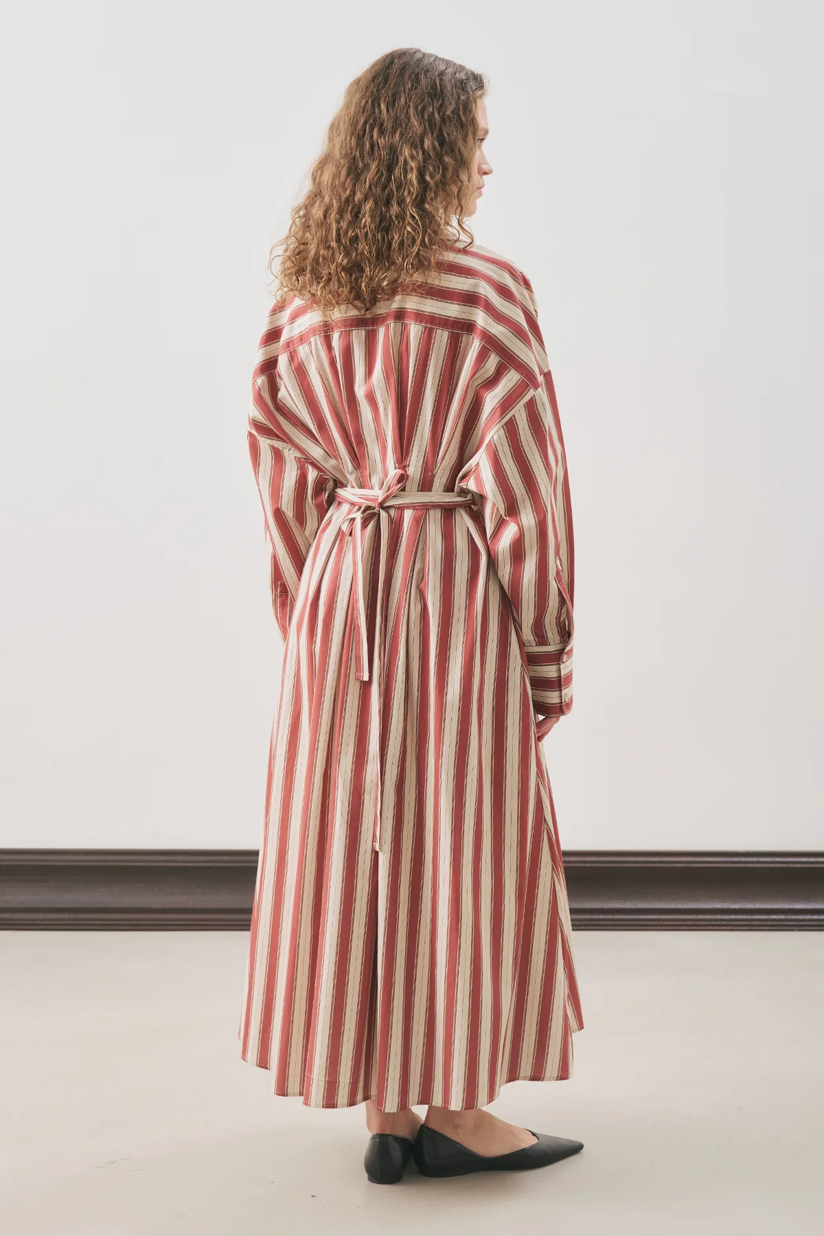 Pleated Detail Shirt Dress Tile Stripe - Image 6
