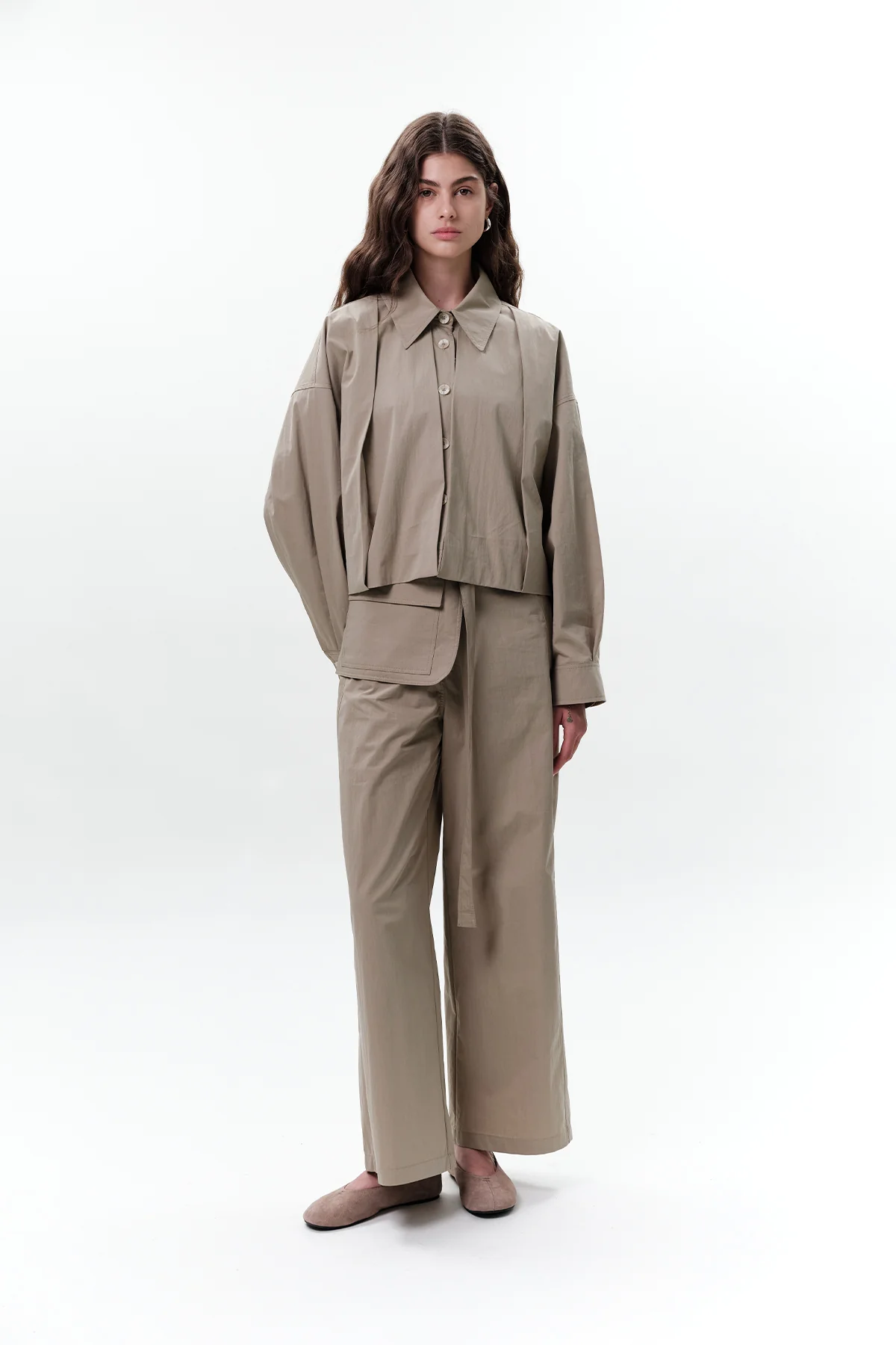 Pleated Short Jacket Green - Image 6