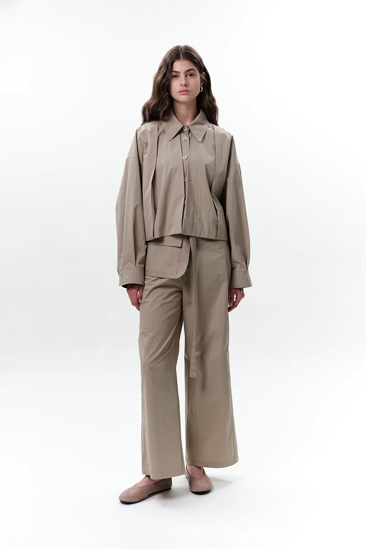 Pleated Short Jacket Green - Image 7