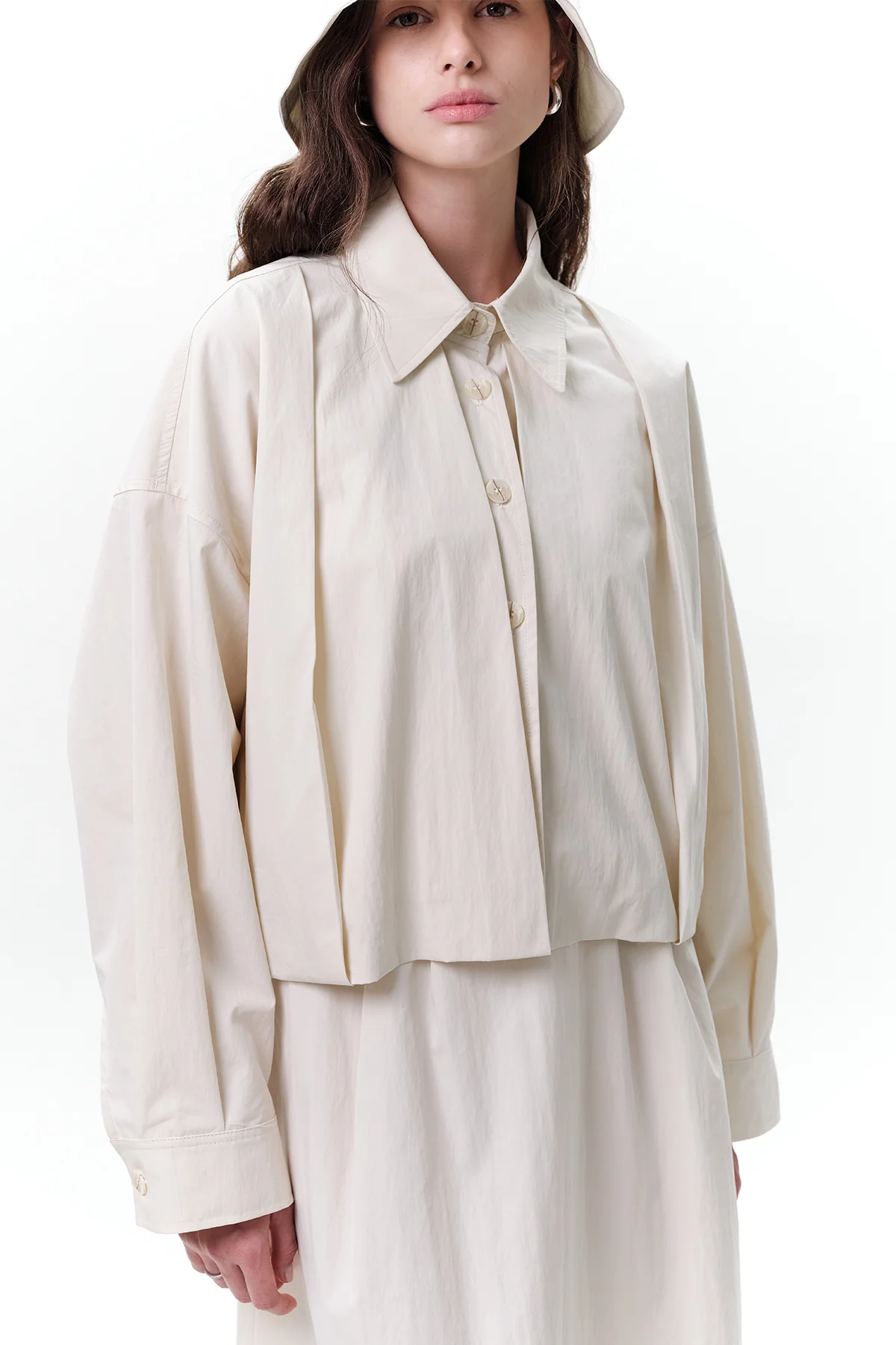 Pleated Short Jacket Stone - Image 3