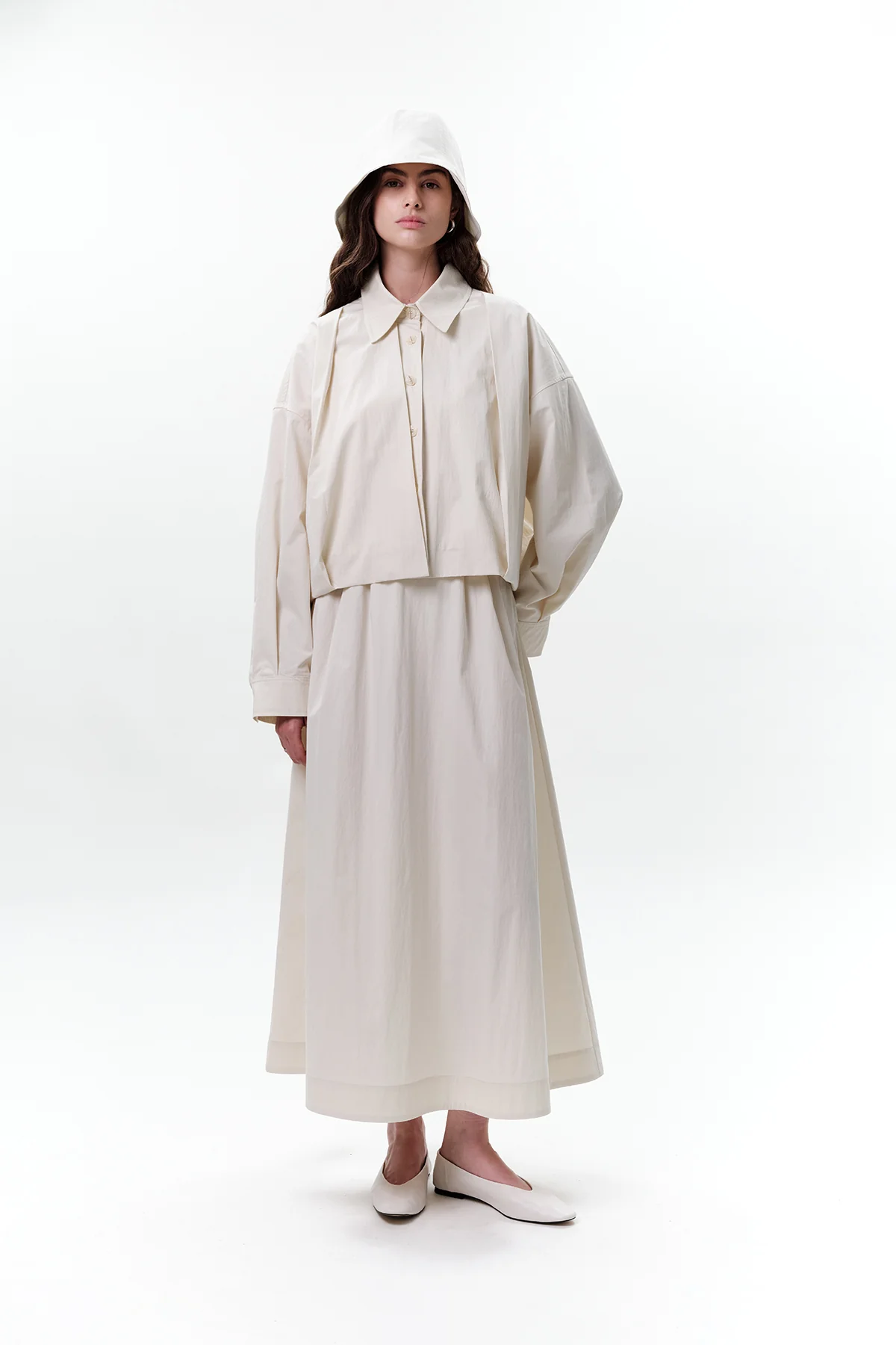 Pleated Short Jacket Stone - Image 4