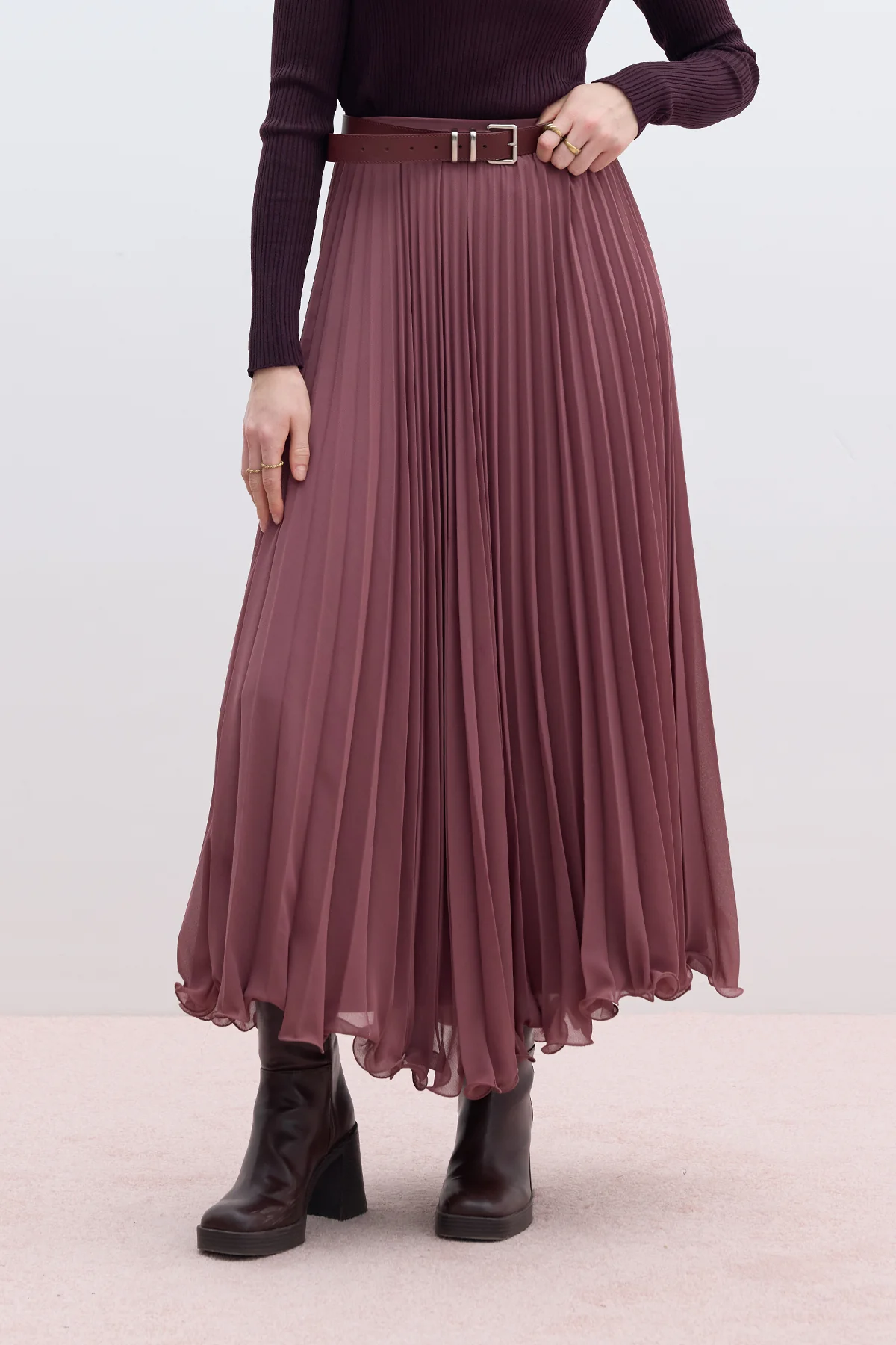 Pleated Skirt Dusty Rose - Image 7