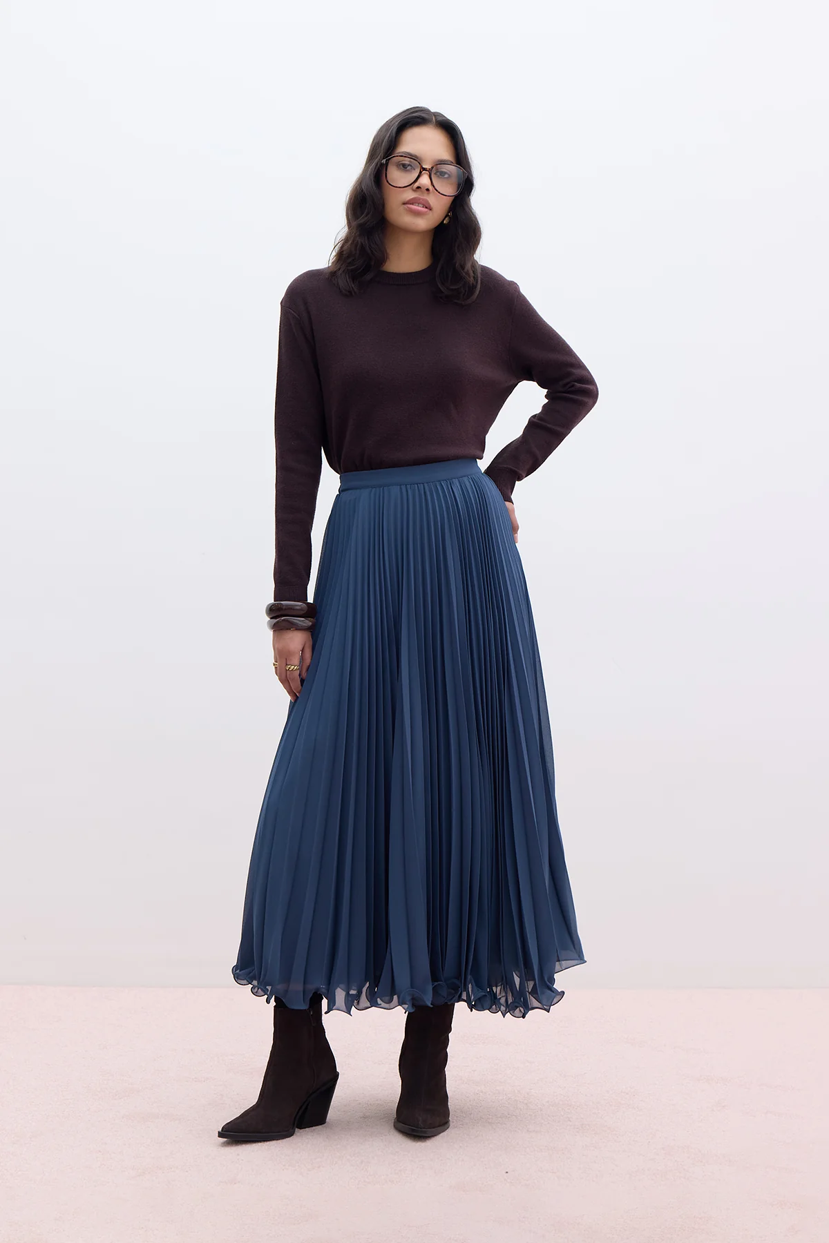 Pleated Skirt Teal - Image 6