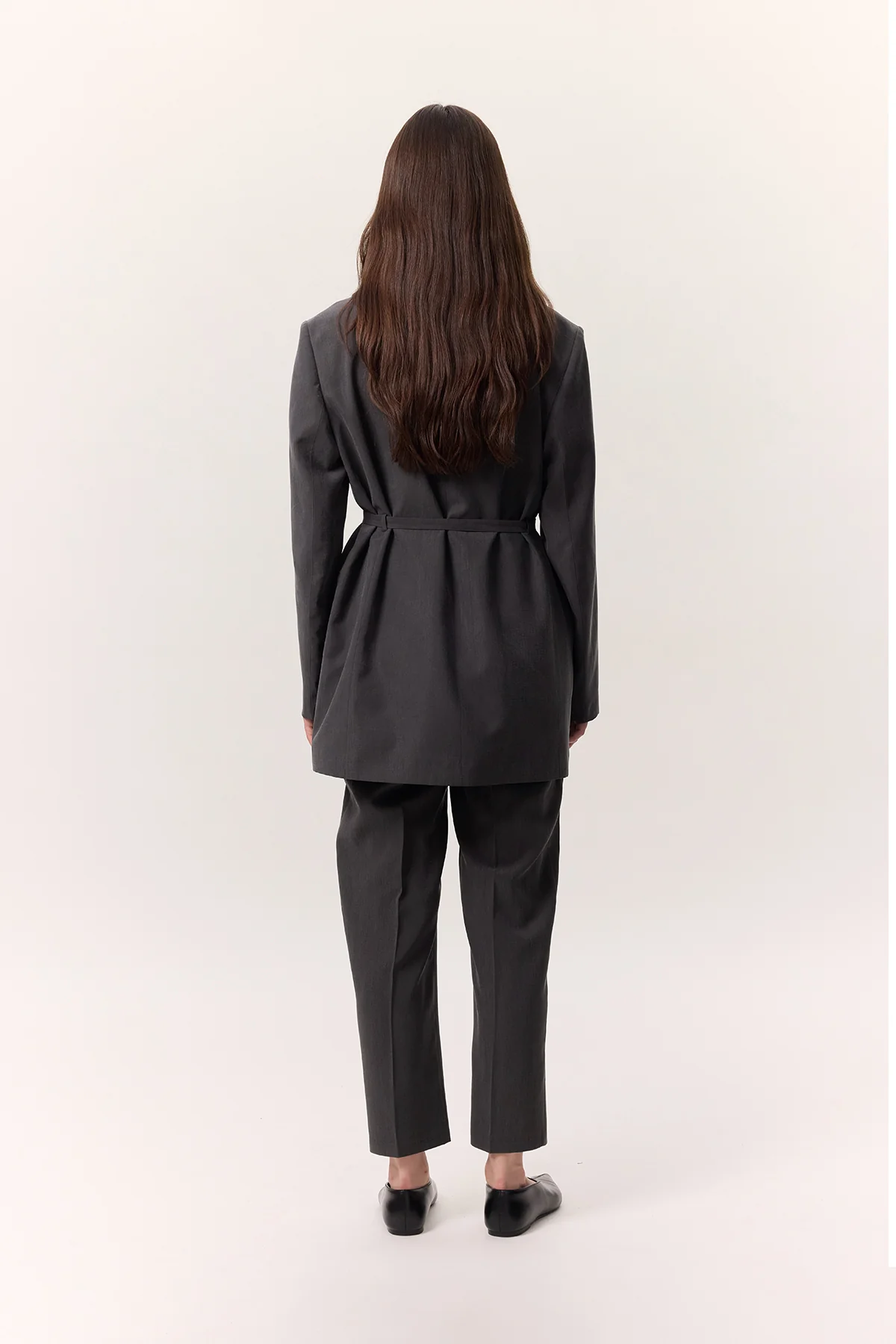 Pleated Tencel Trousers Anthracite - Image 8