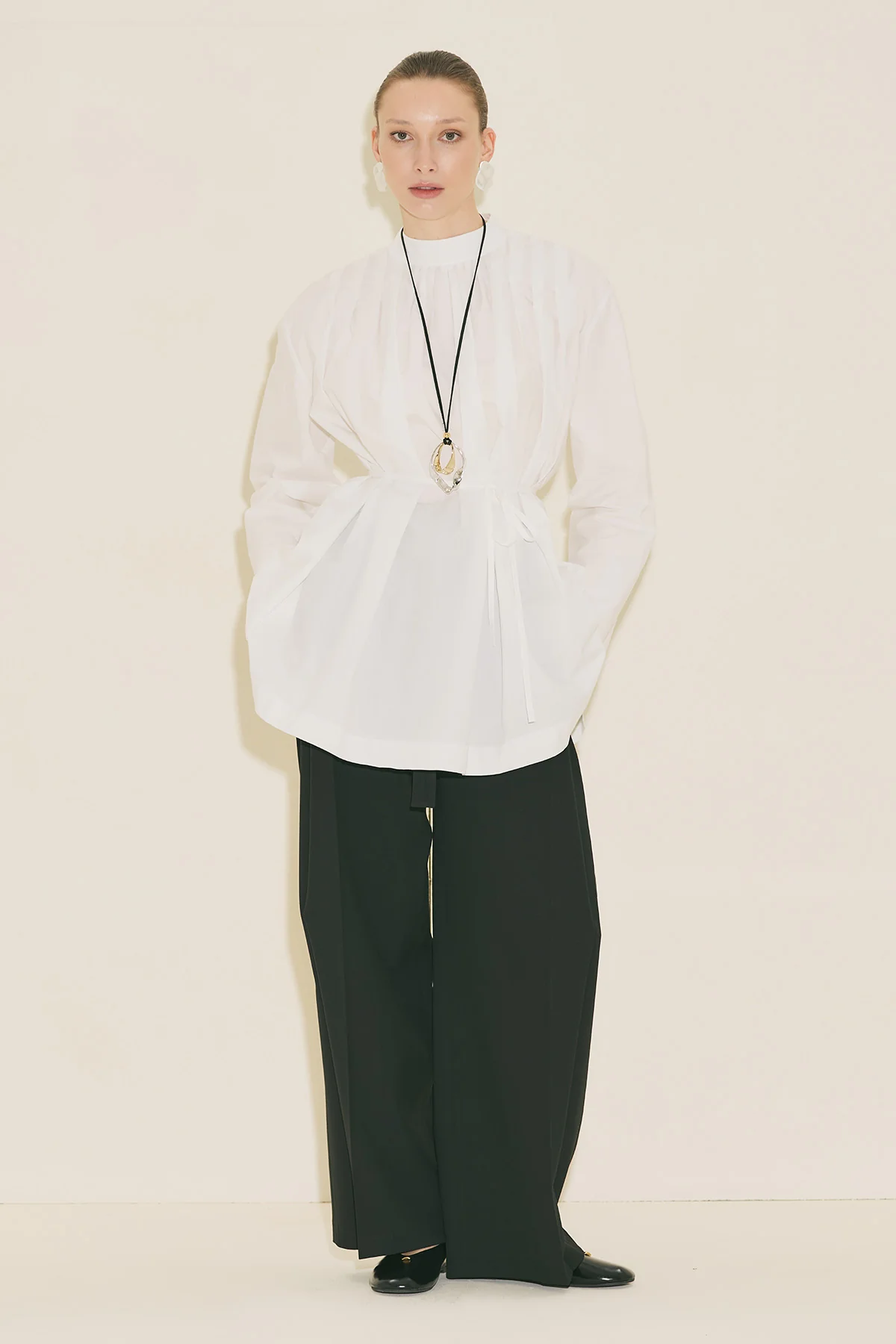 Pleated Tunic Ecru - Image 12