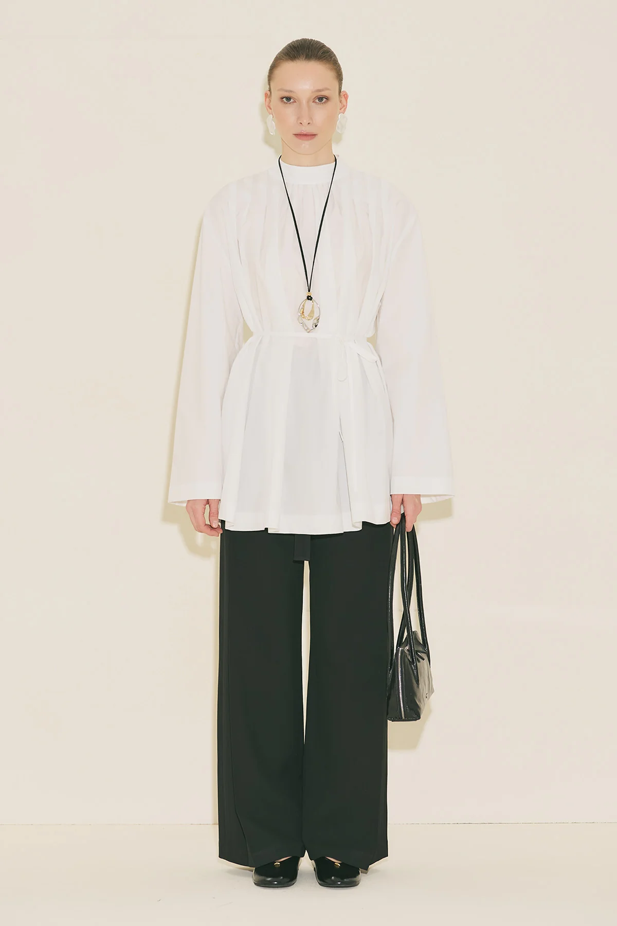 Pleated Tunic Ecru - Image 3
