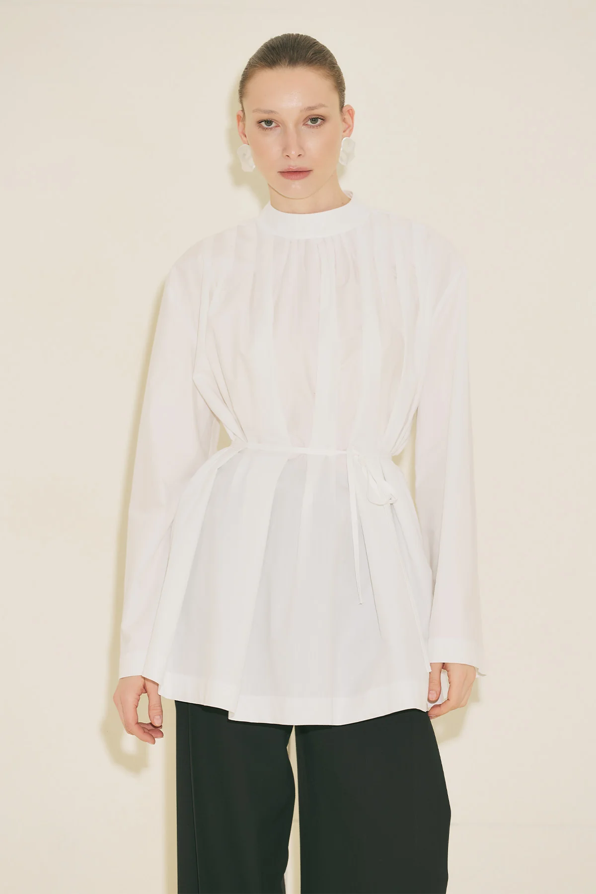 Pleated Tunic Ecru - Image 6