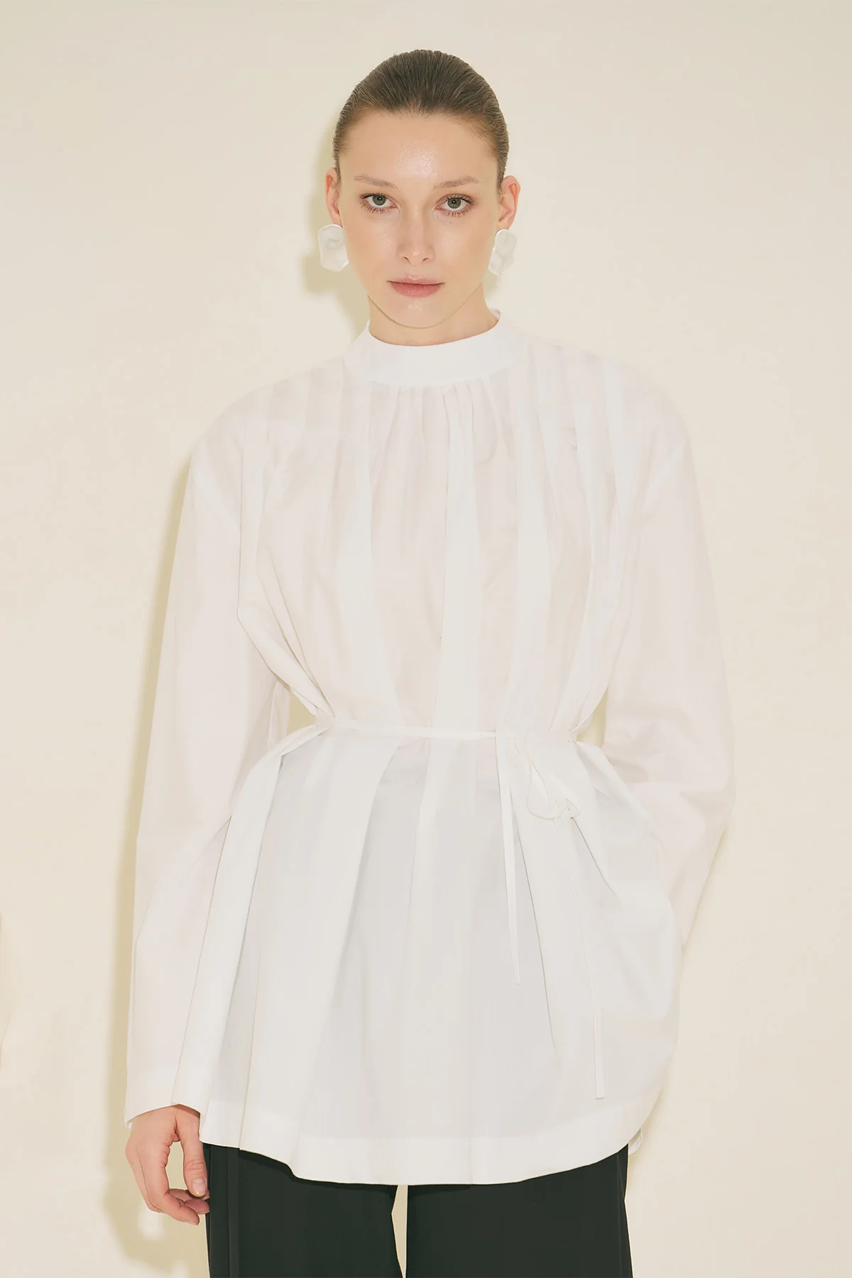 Pleated Tunic Ecru - Image 8