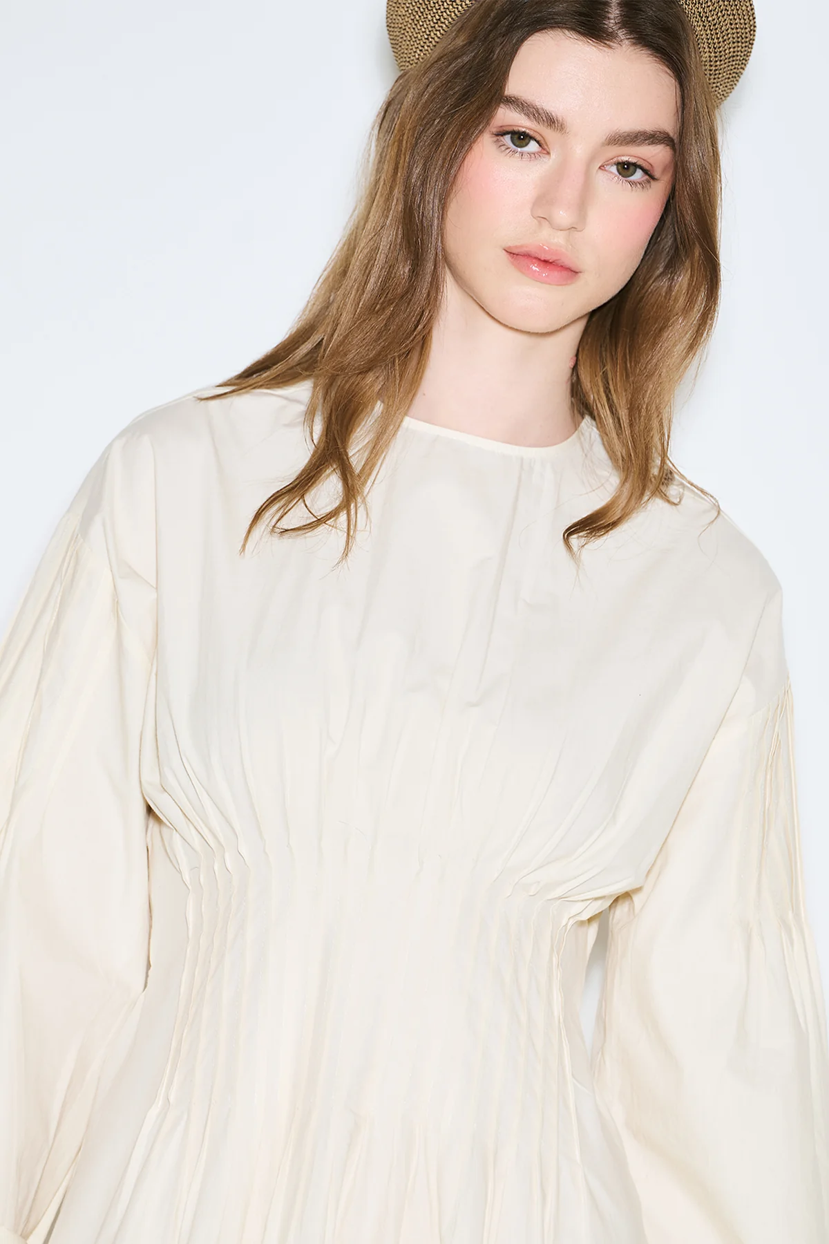 Pleated Waist Dress Soft Yellow - Image 5
