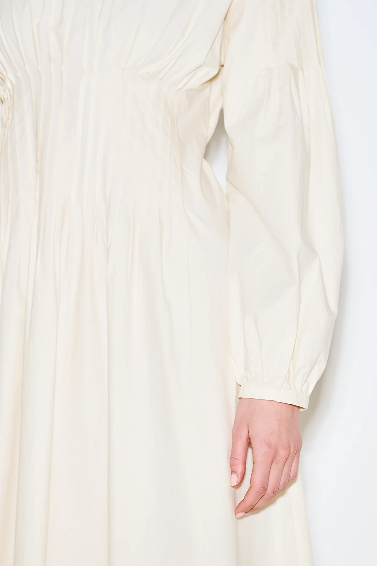 Pleated Waist Dress Soft Yellow - Image 6