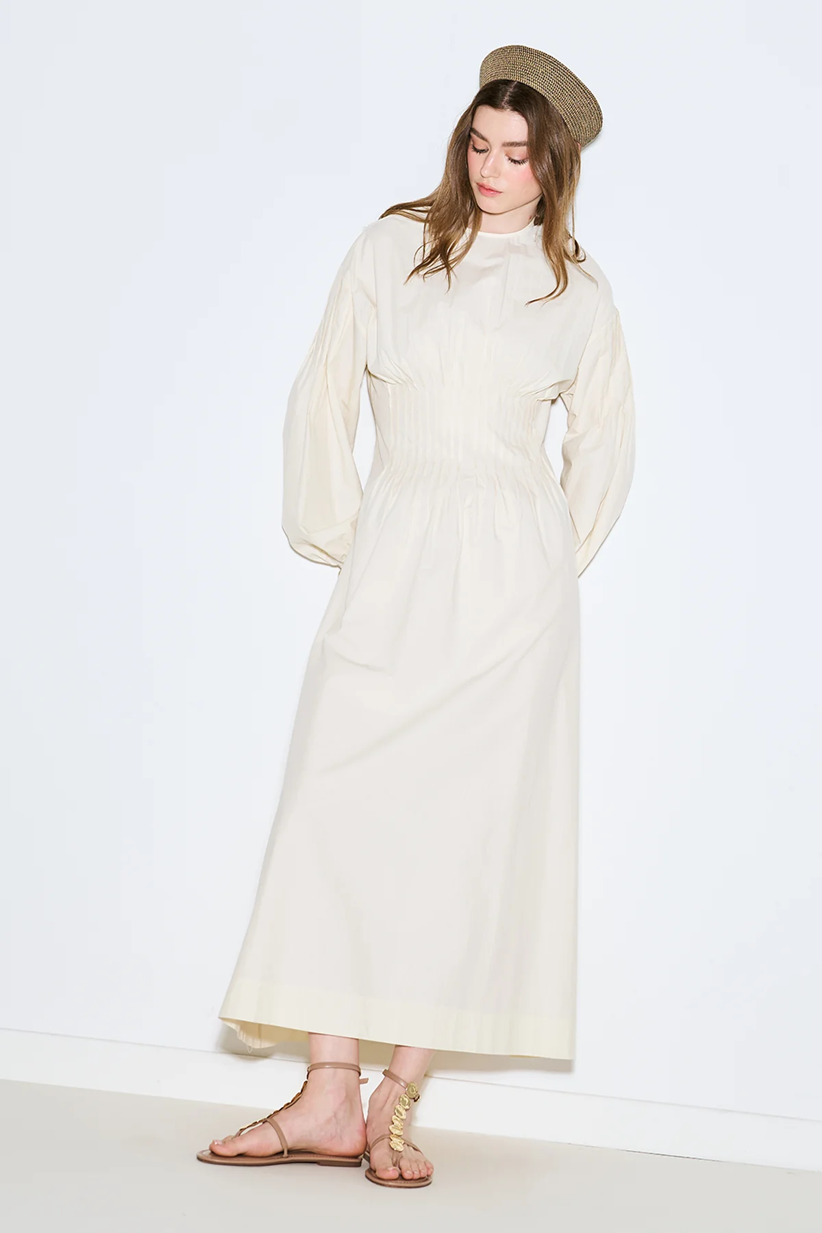 Pleated Waist Dress Soft Yellow - Image 7