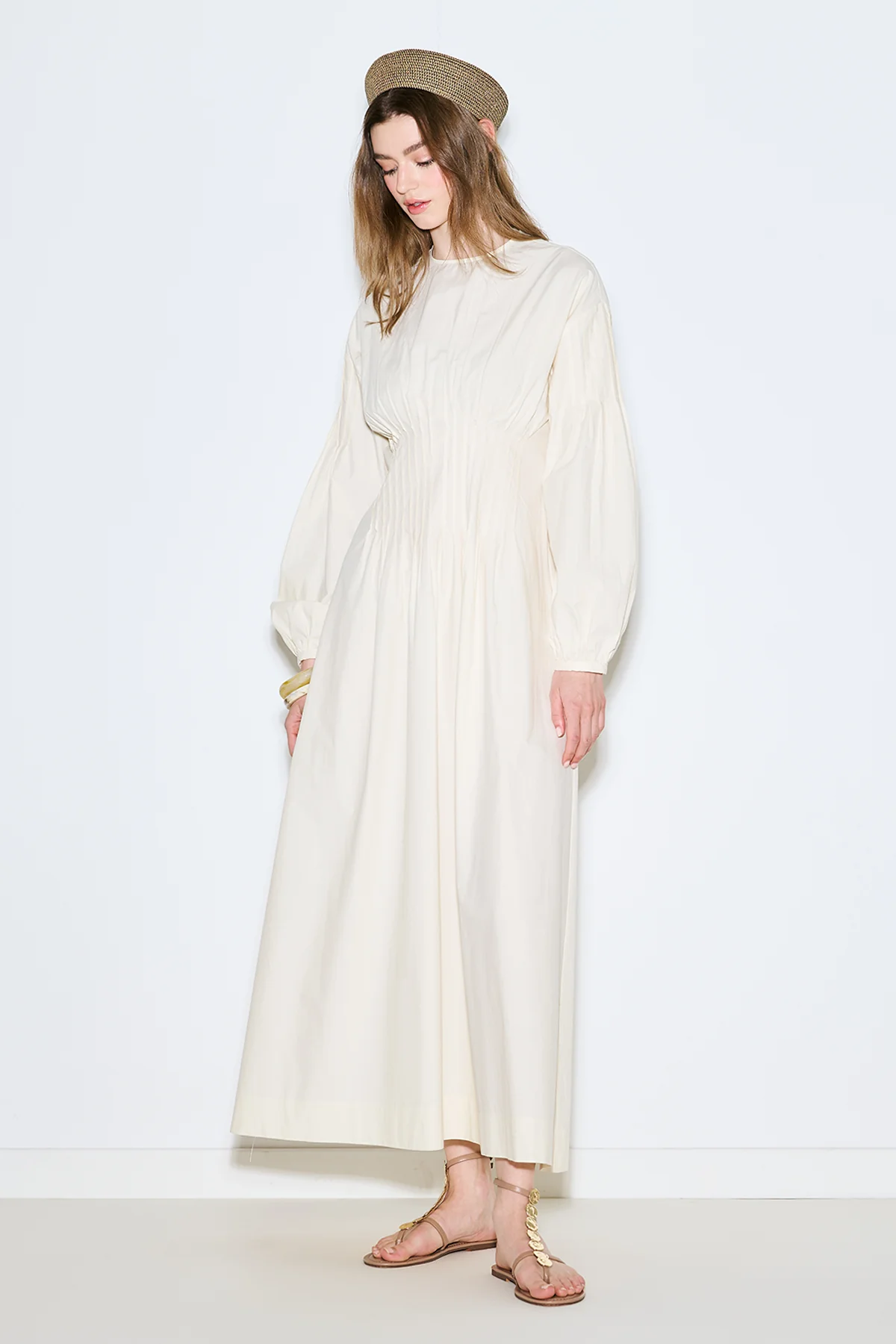 Pleated Waist Dress Soft Yellow - Image 8