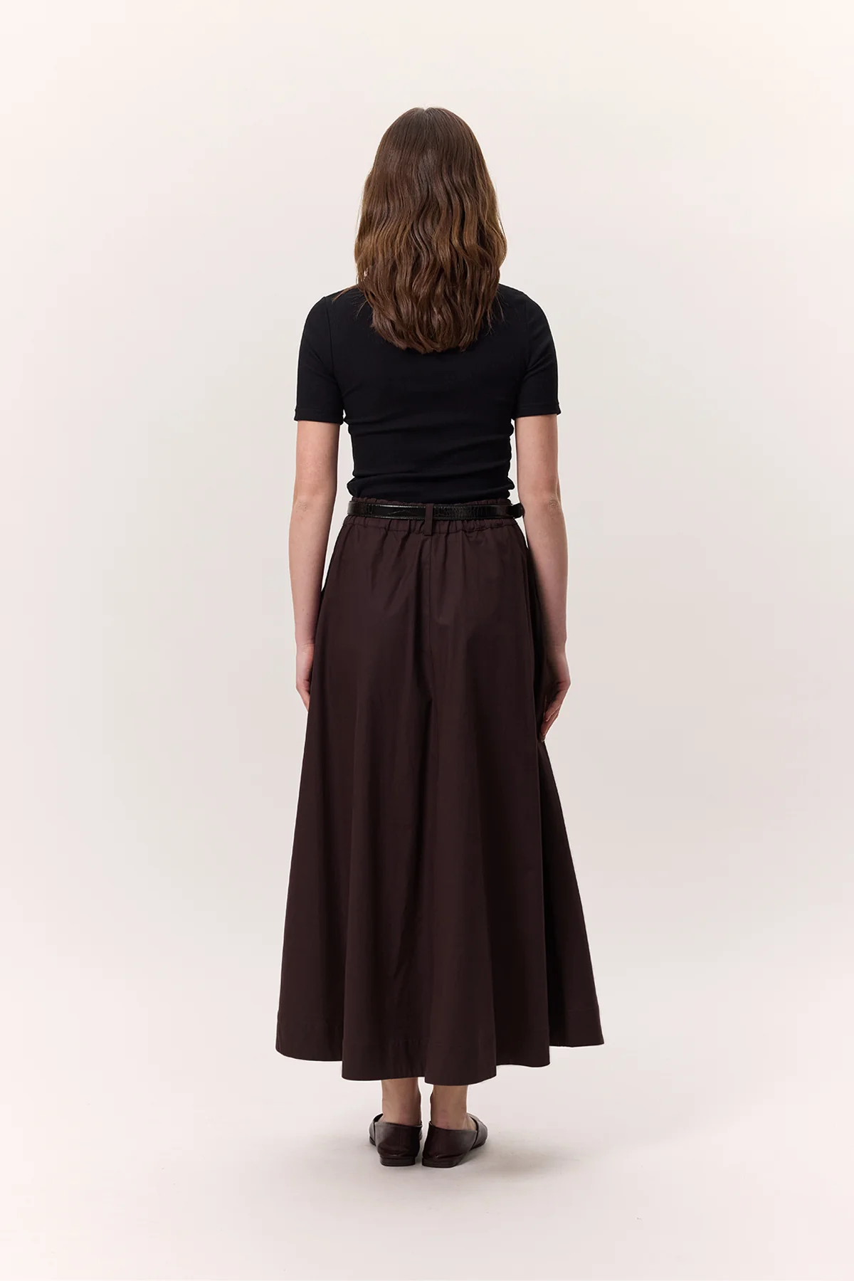 Pocket-Detail Wide Skirt Damson - Image 5