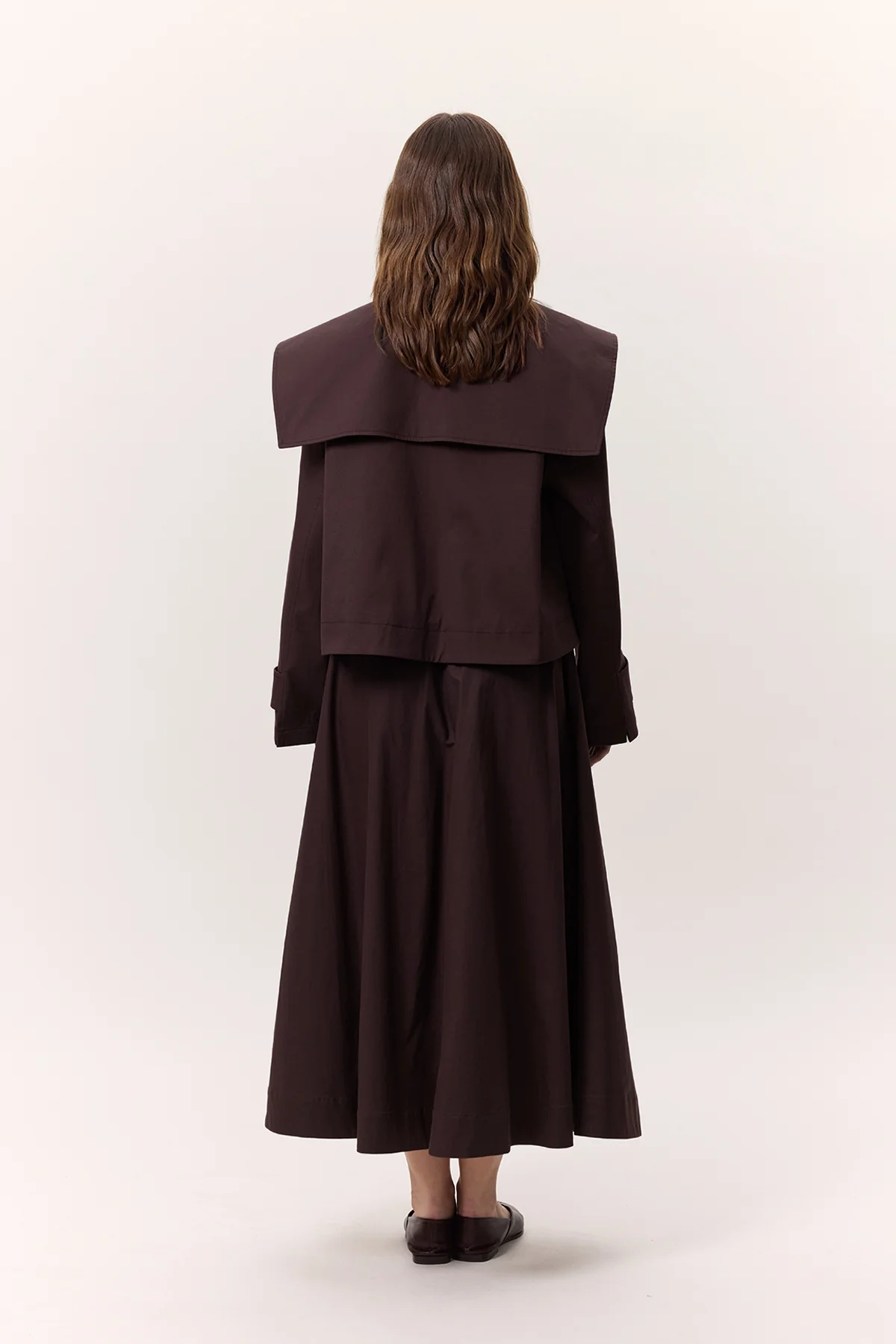 Pocket-Detail Wide Skirt Damson - Image 8