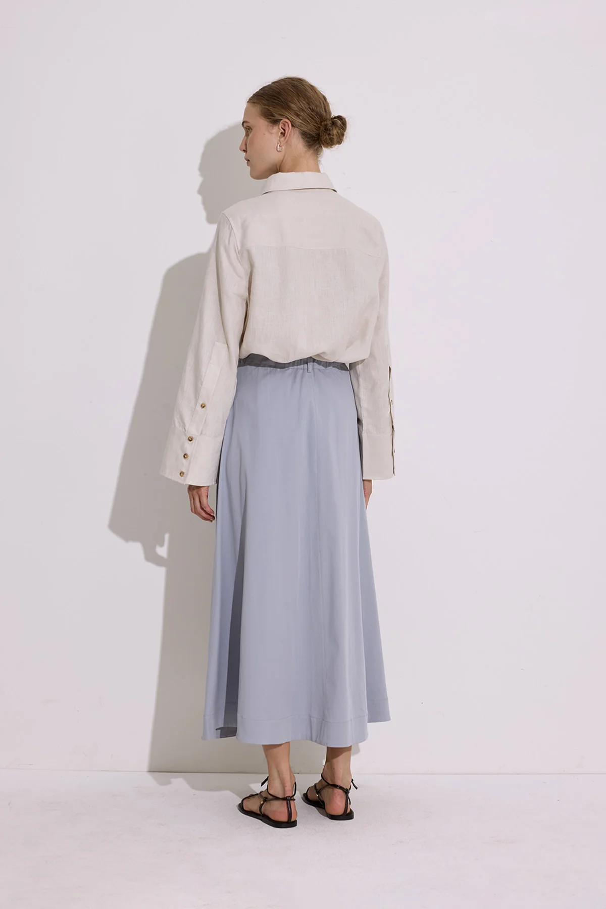 Pocket-Detail Wide Skirt Indigo - Image 5