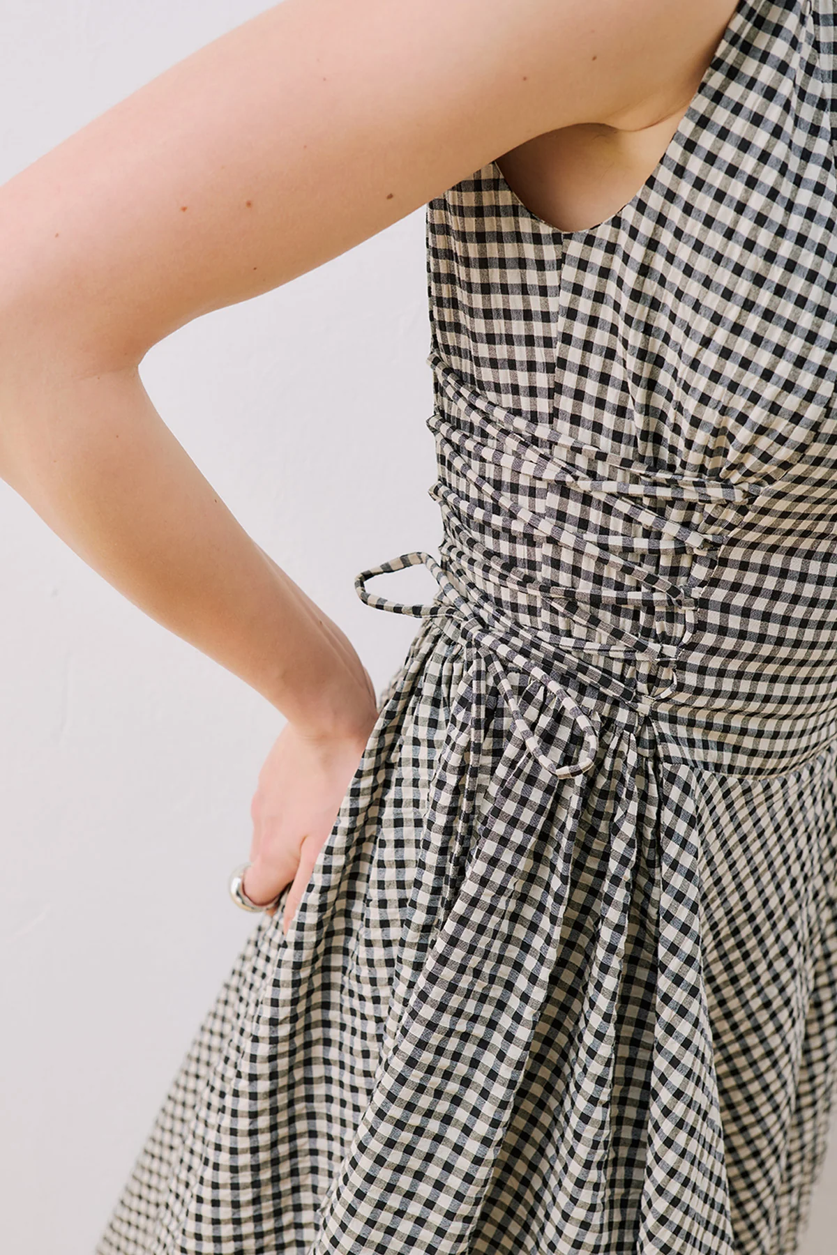 Tie Detail Dress Gingham - Image 6