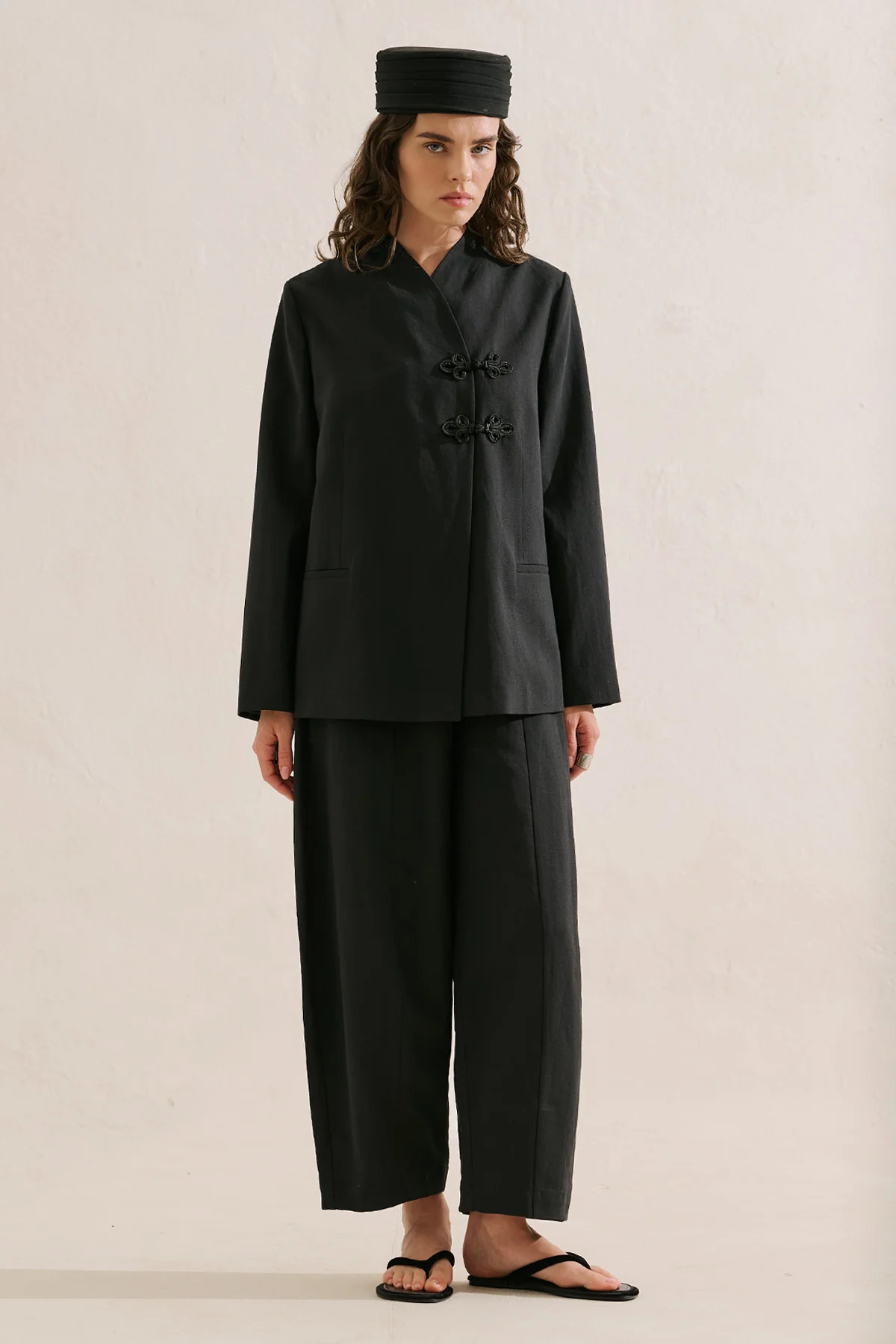 Premium Barrel Leg Trousers Black