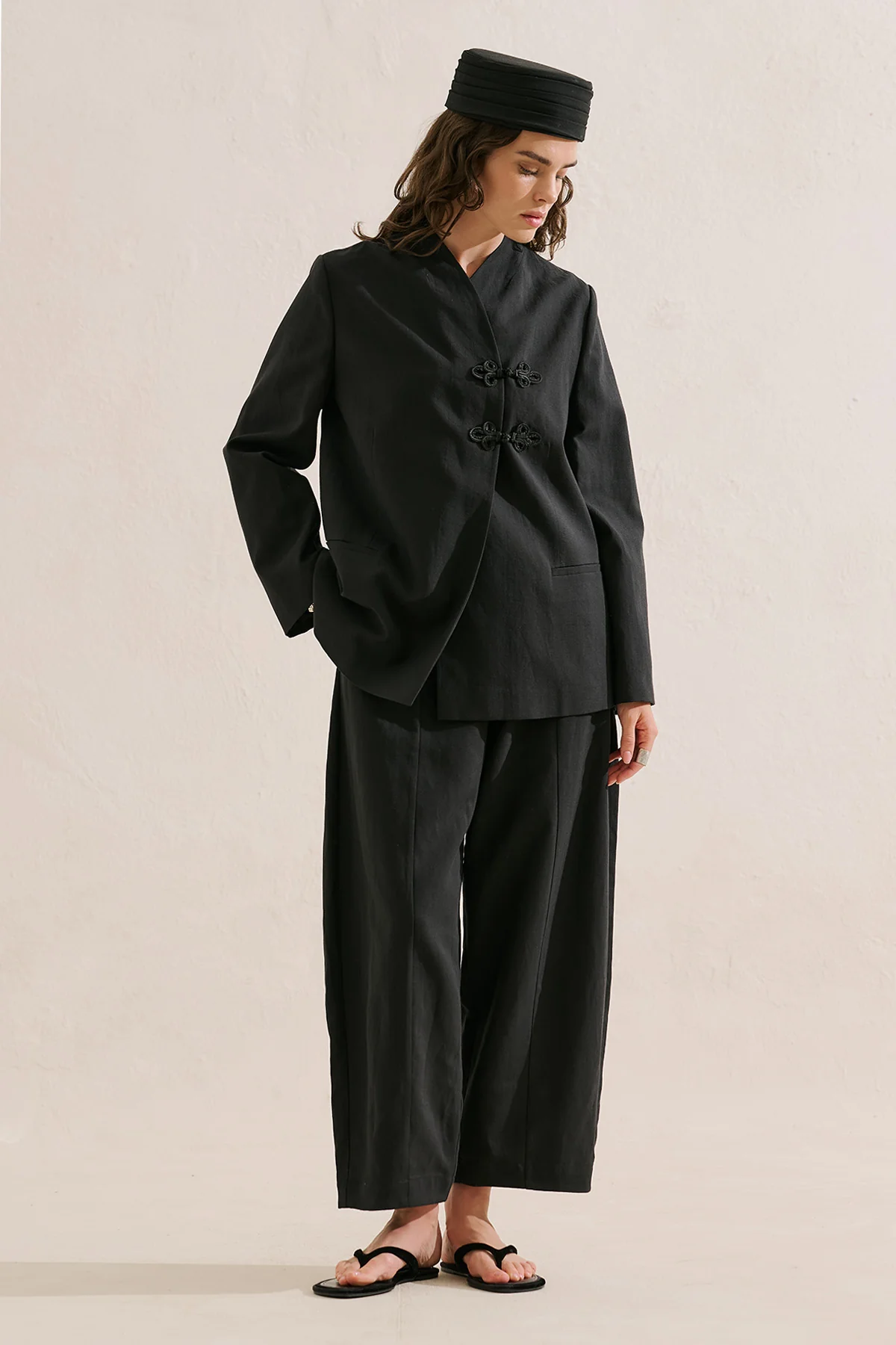 Premium Barrel Leg Trousers Black - Image 2
