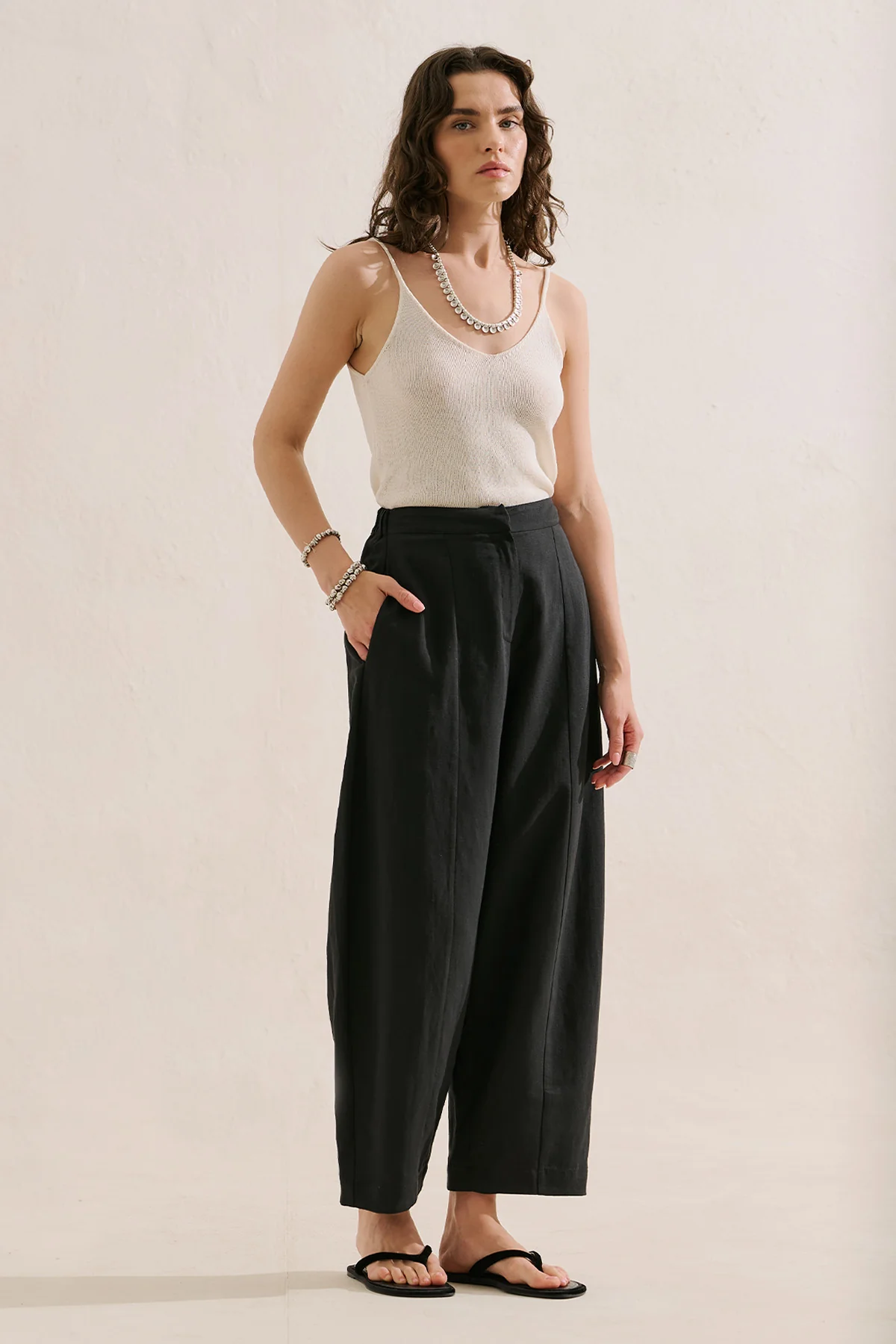 Premium Barrel Leg Trousers Black - Image 6