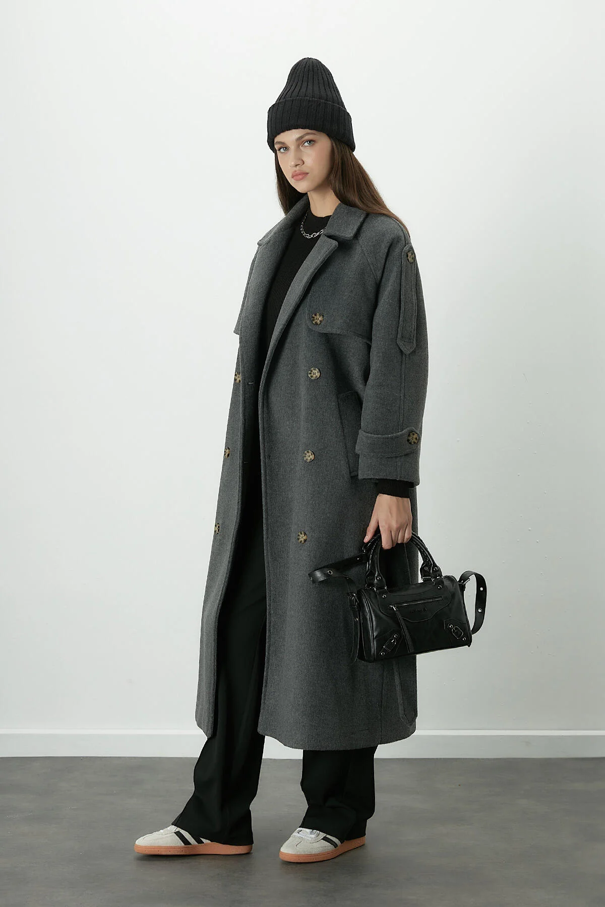 Premium Cachet Trench Coat Anthracite - Image 3