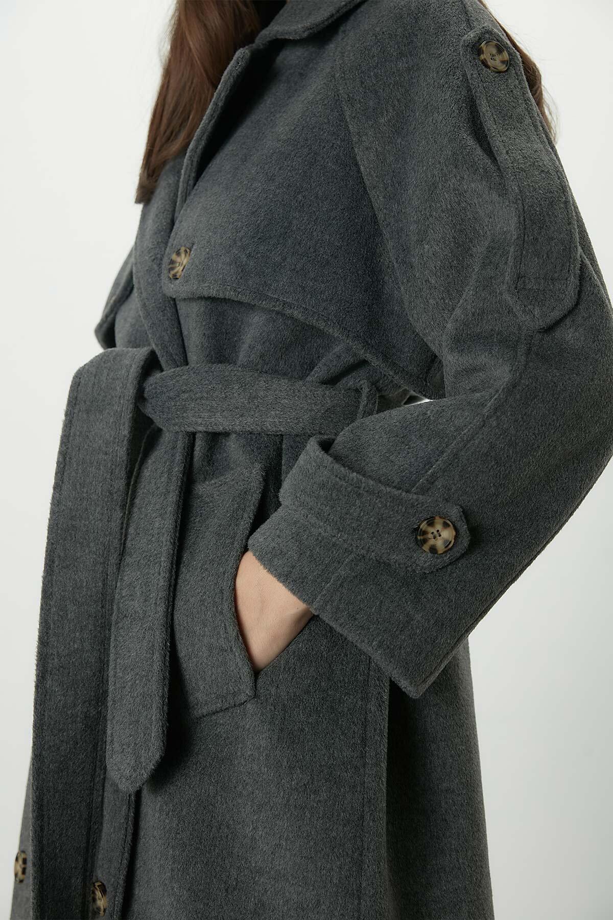 Premium Cachet Trench Coat Anthracite - Image 4