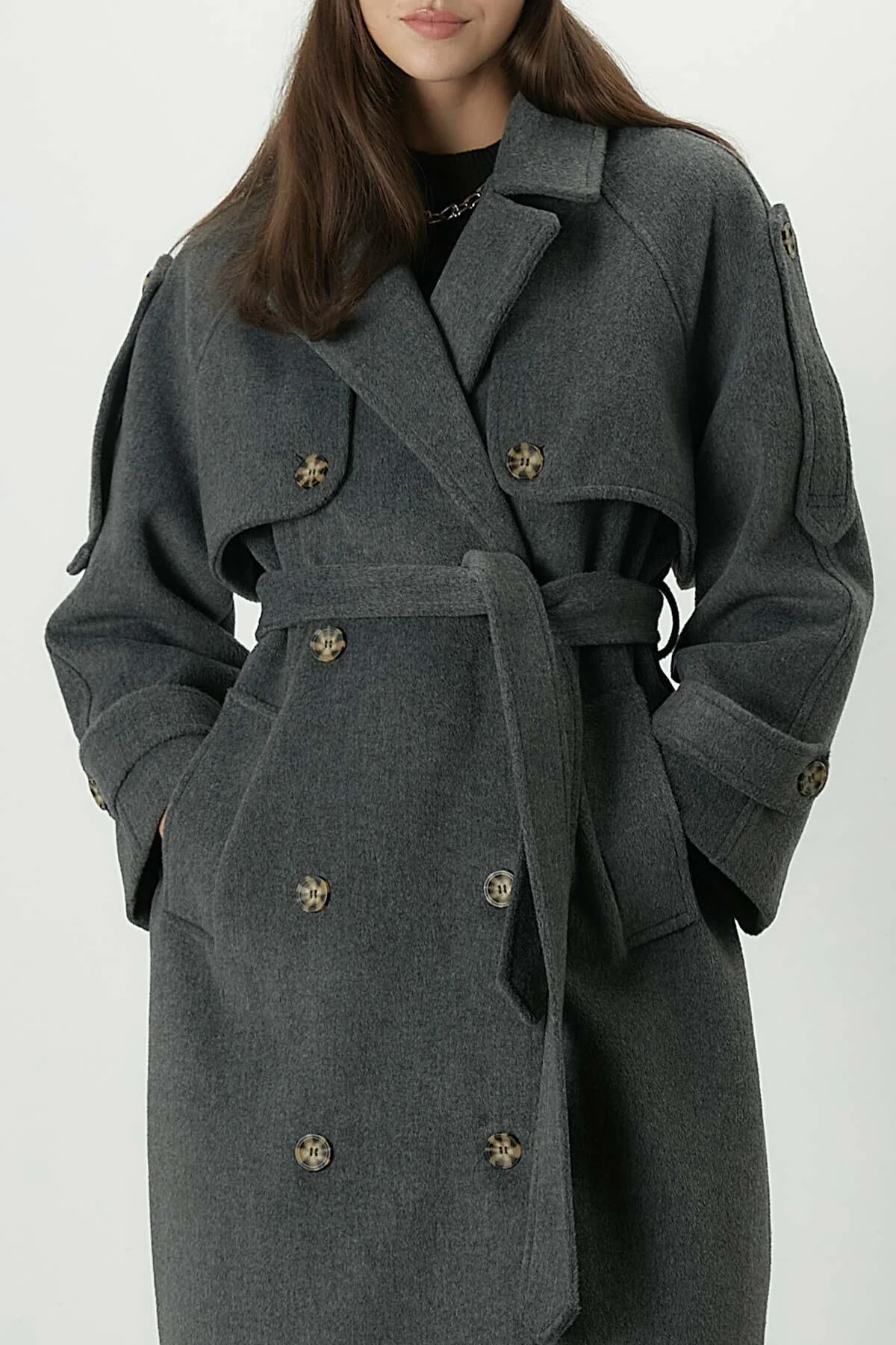 Premium Cachet Trench Coat Anthracite - Image 5