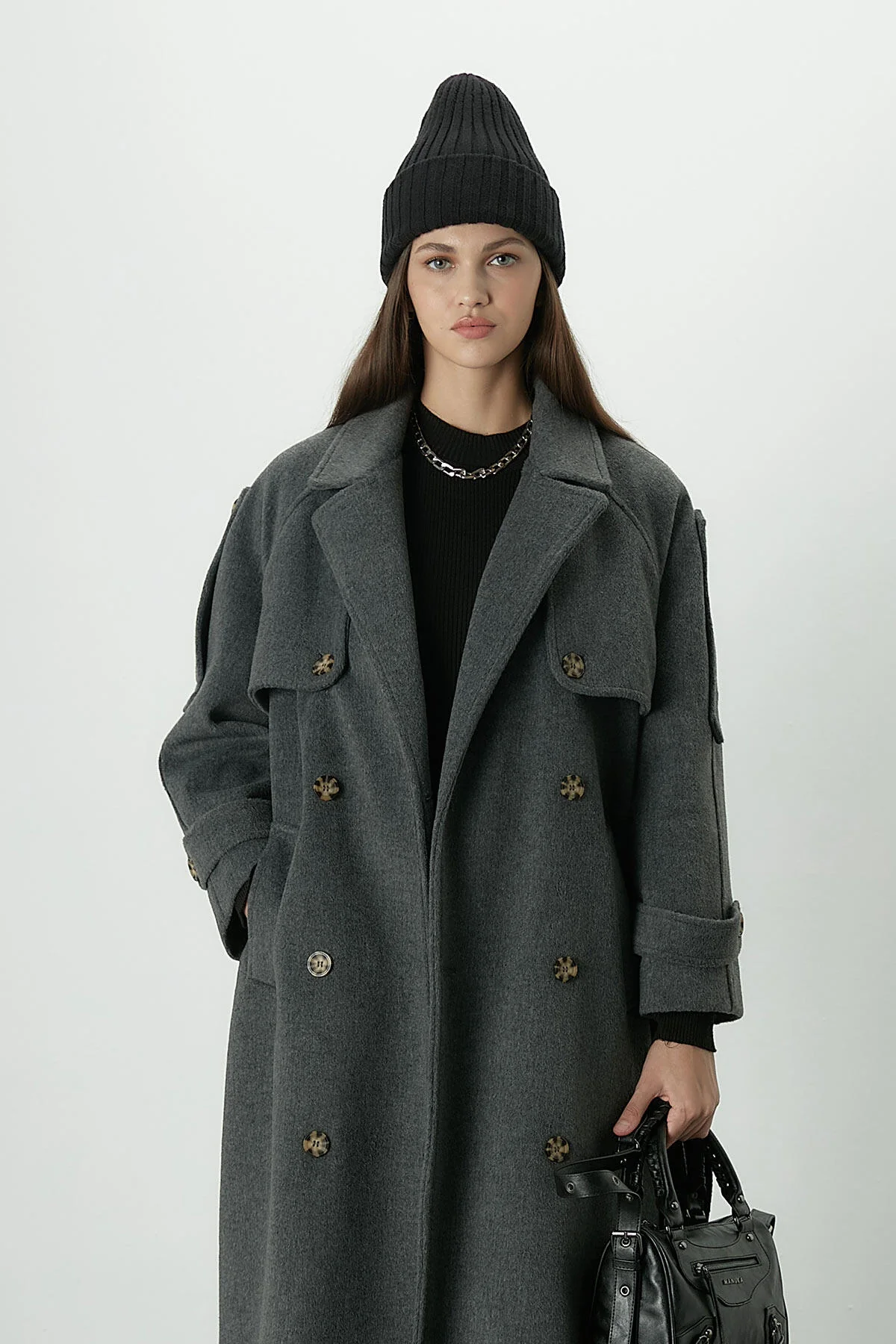 Premium Cachet Trench Coat Anthracite - Image 6
