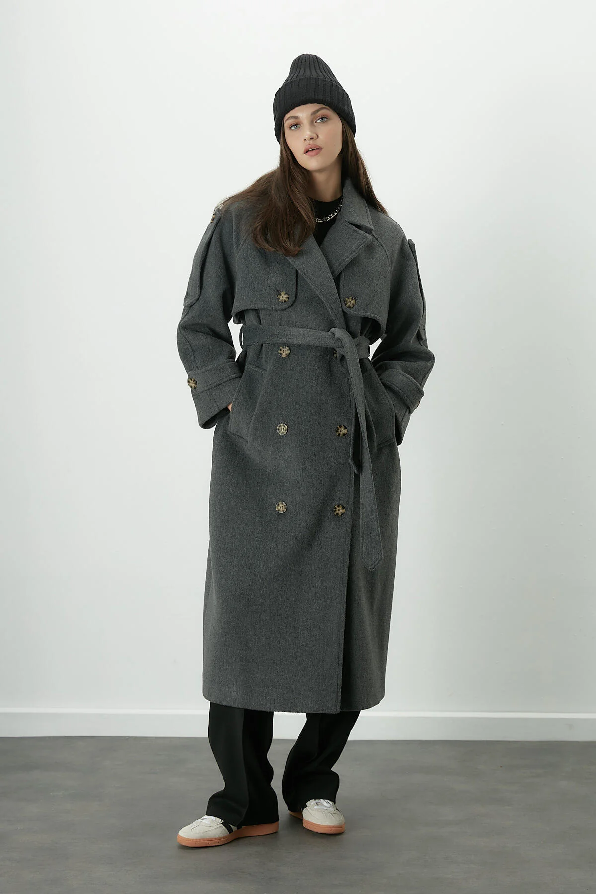 Premium Cachet Trench Coat Anthracite - Image 7