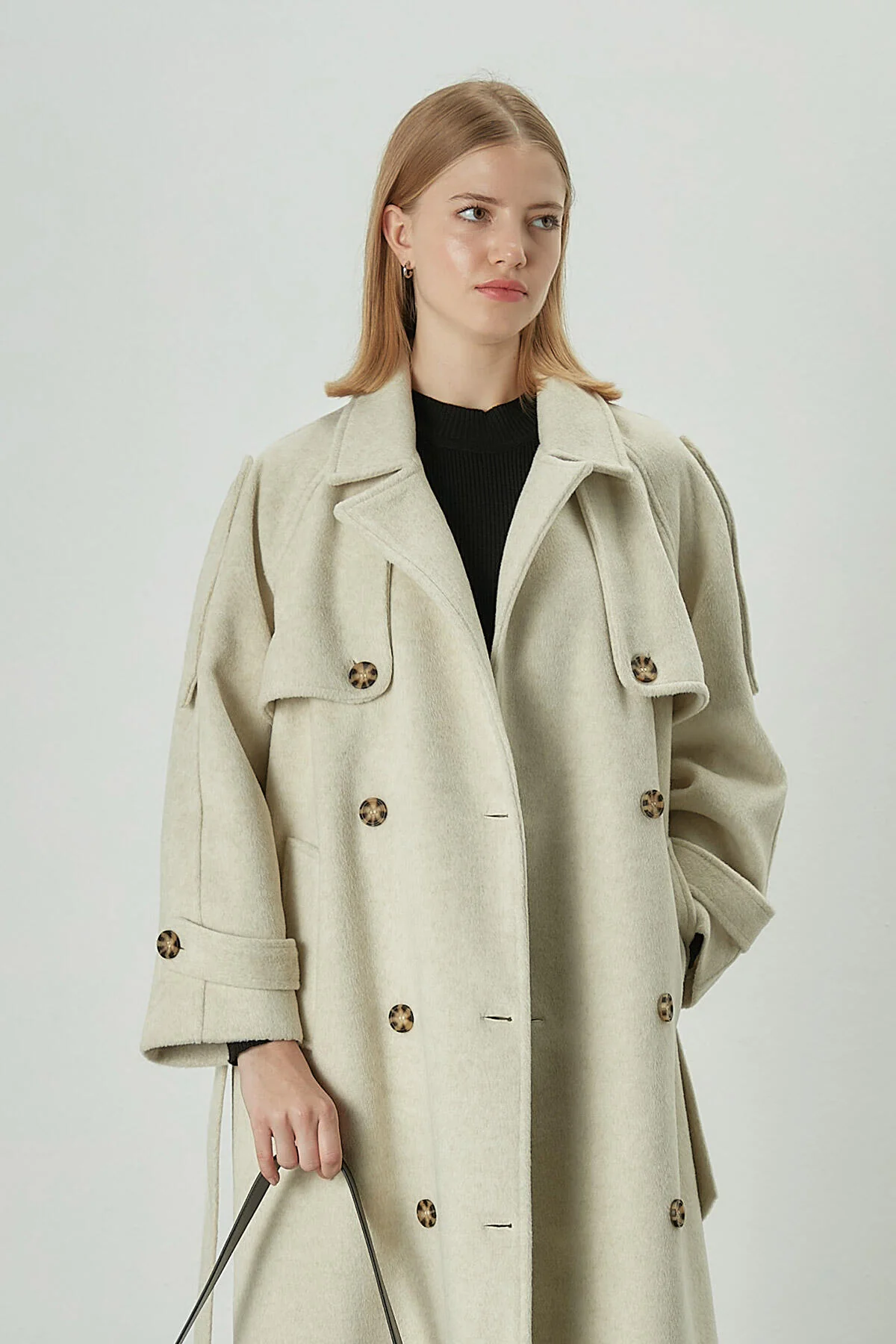 Premium Cachet Trench Coat Beige - Image 5