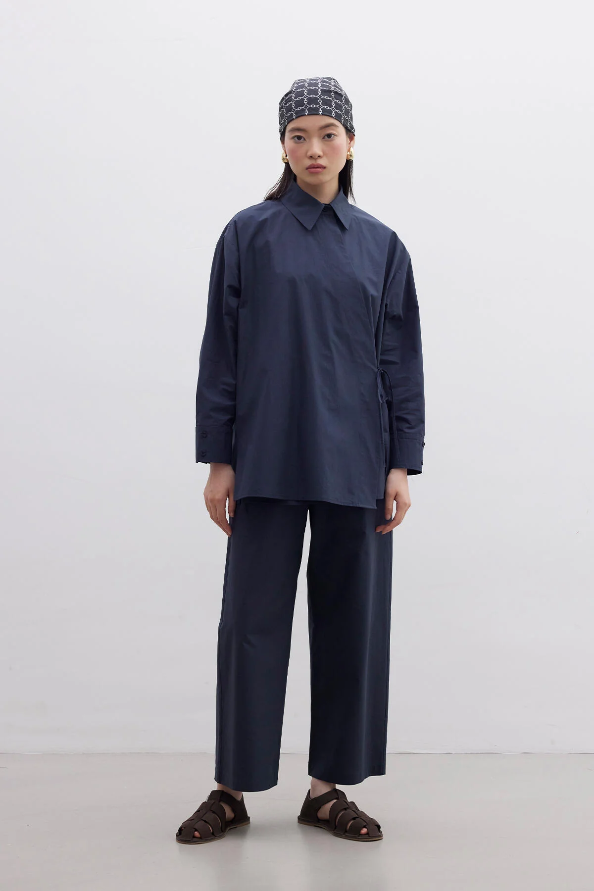 Premium Crossover Shirt Navy Blue - Image 3