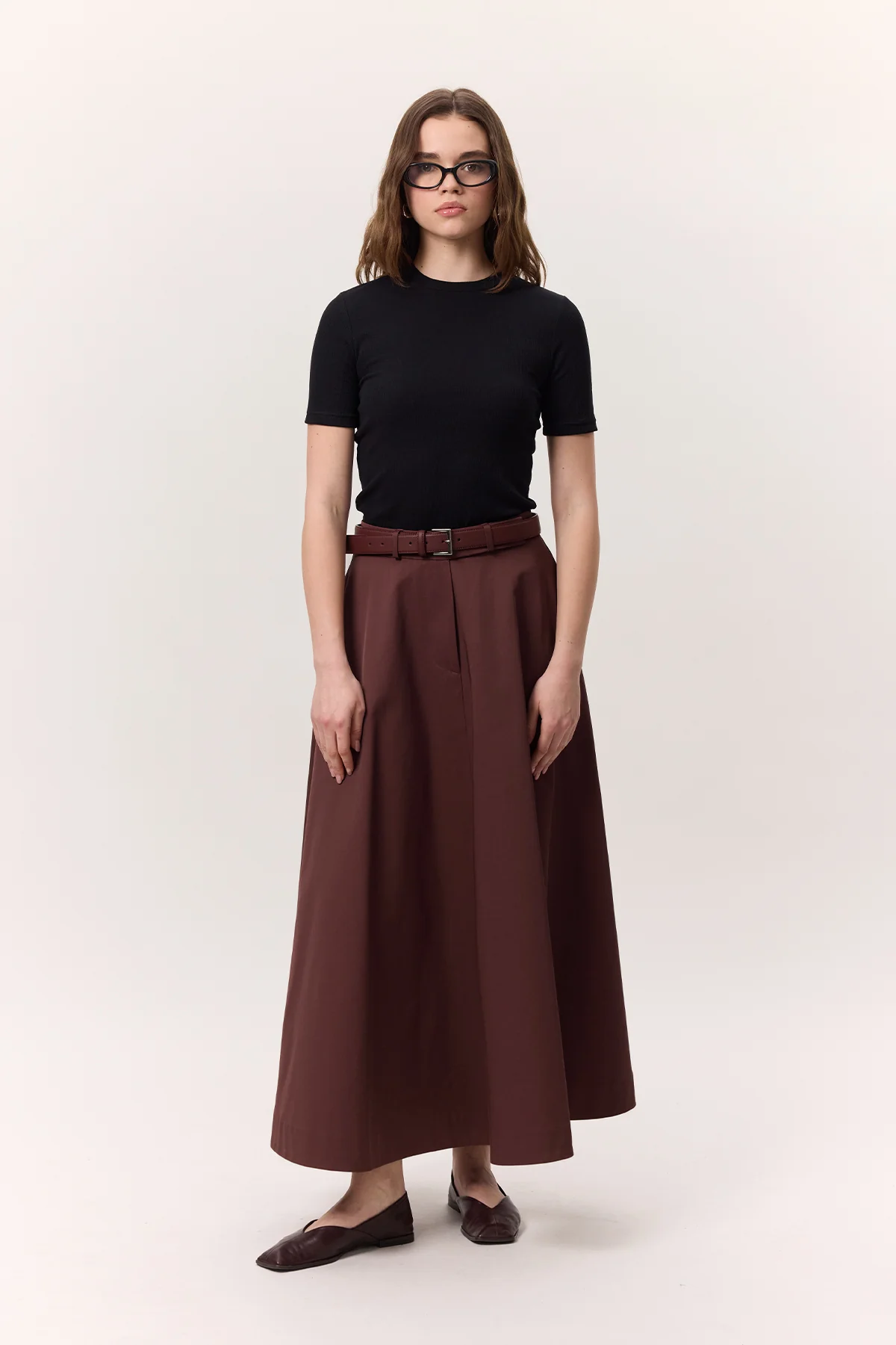 Premium Flared Skirt Burgundy - Image 4