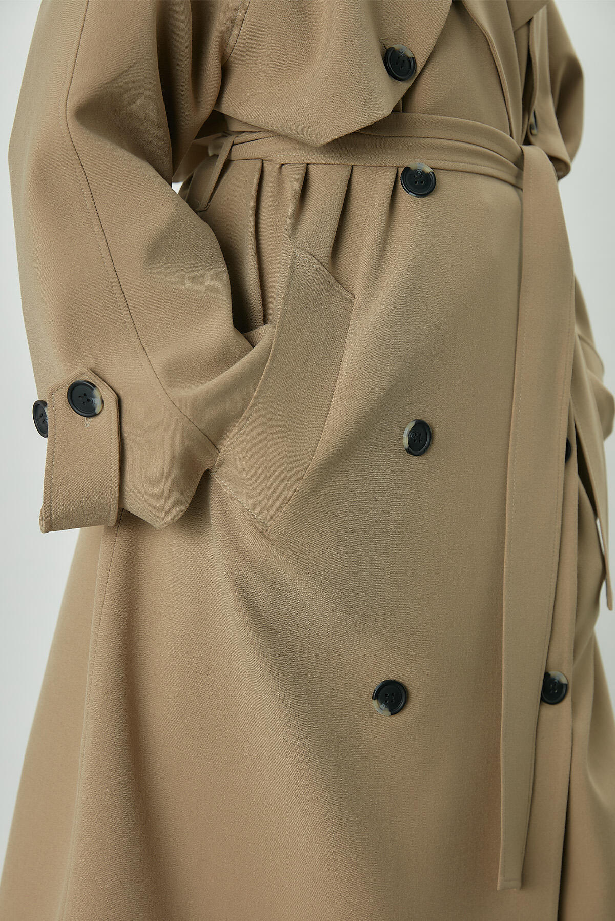 Premium Oversize Trench Coat Beige - Image 7