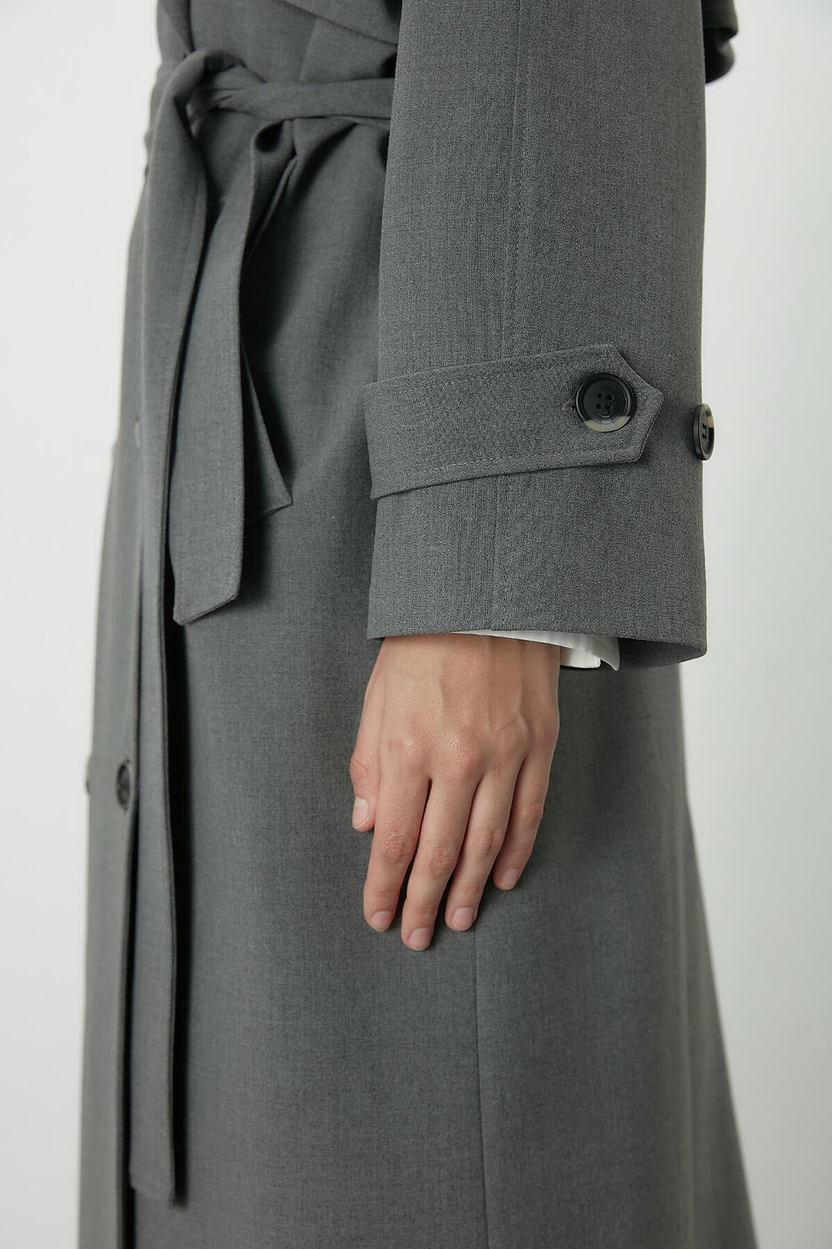 Premium Oversize Trench Coat Grey - Image 9