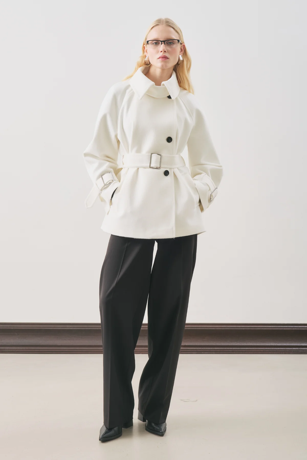 Premium Oversized Wool Coat Ecru